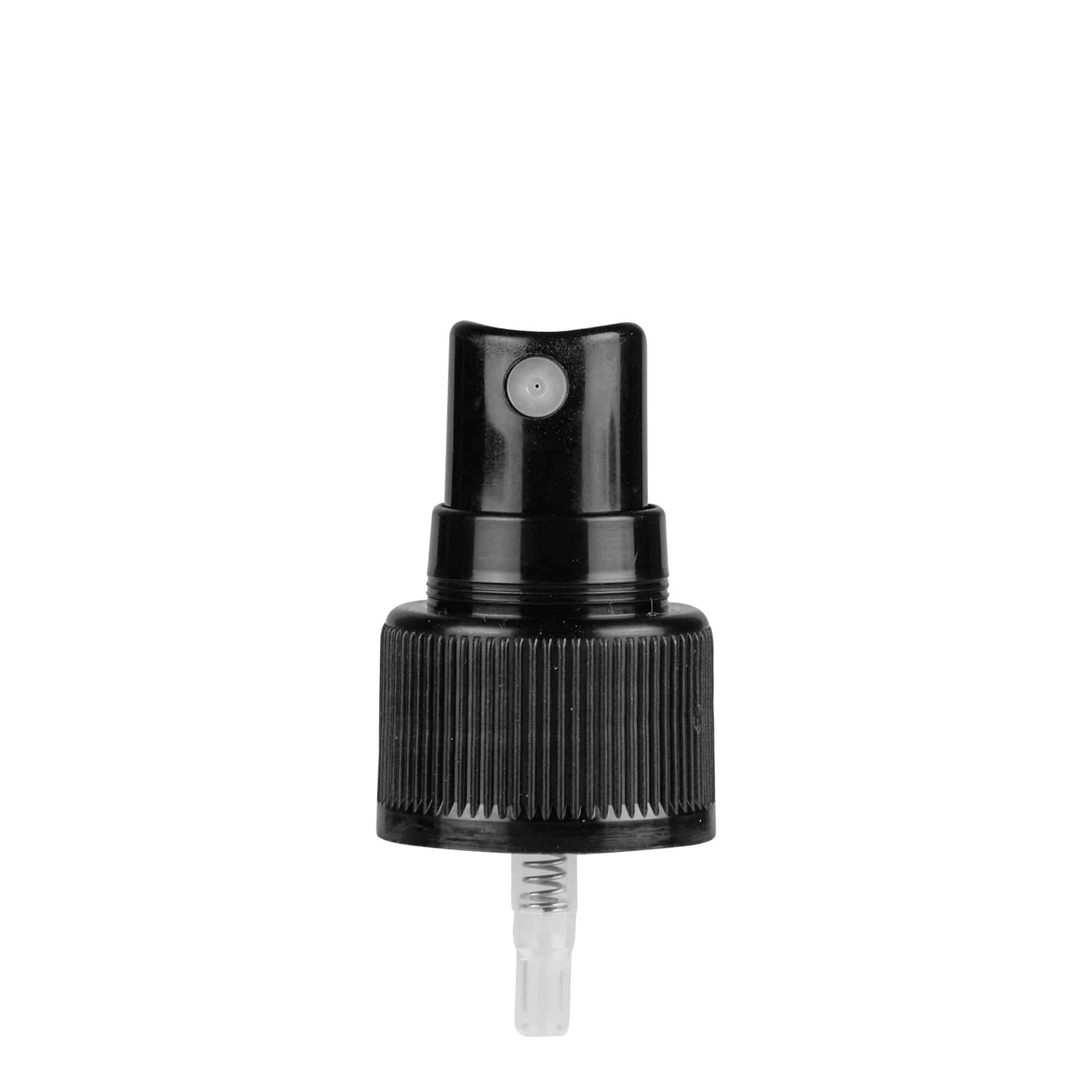 Tappo a vite con nebulizzatore spray, plastica PP, nero, per bocca: 24/410