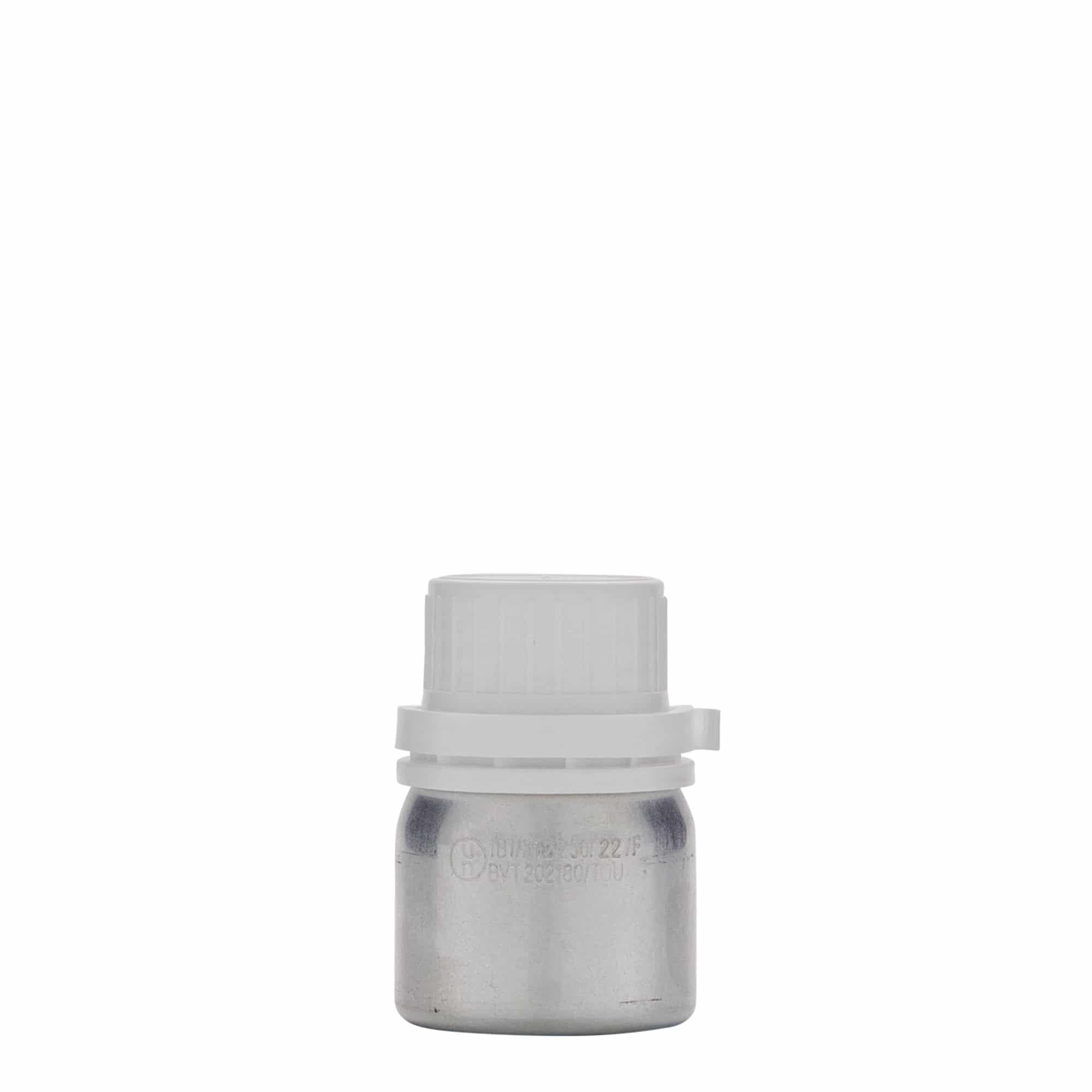 50 ml bottiglia in alluminio, metallo, argento, bocca: DIN 32