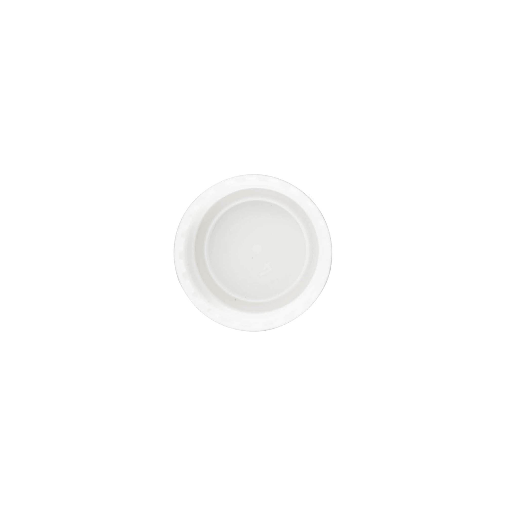 Tappo a vite, plastica PP, bianco, per bocca: 24/410 Tappo a vite, plastica PP, bianco, per bocca: 24/410