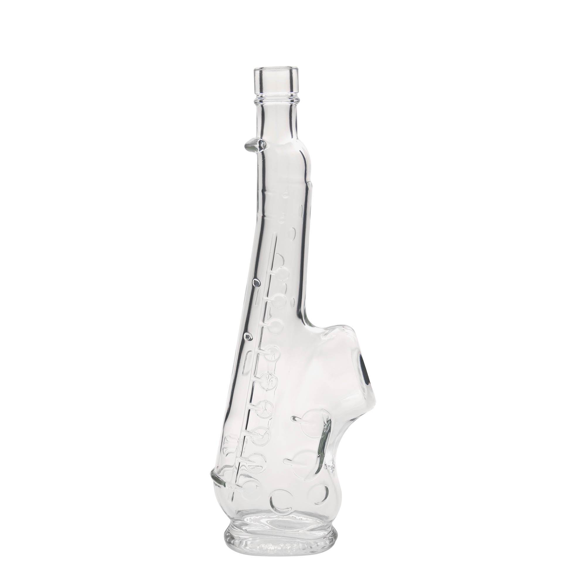 500 ml Bottiglia di vetro 'Sassofono', imboccatura: fascetta 500 ml Bottiglia di vetro 'Sassofono', imboccatura: fascetta