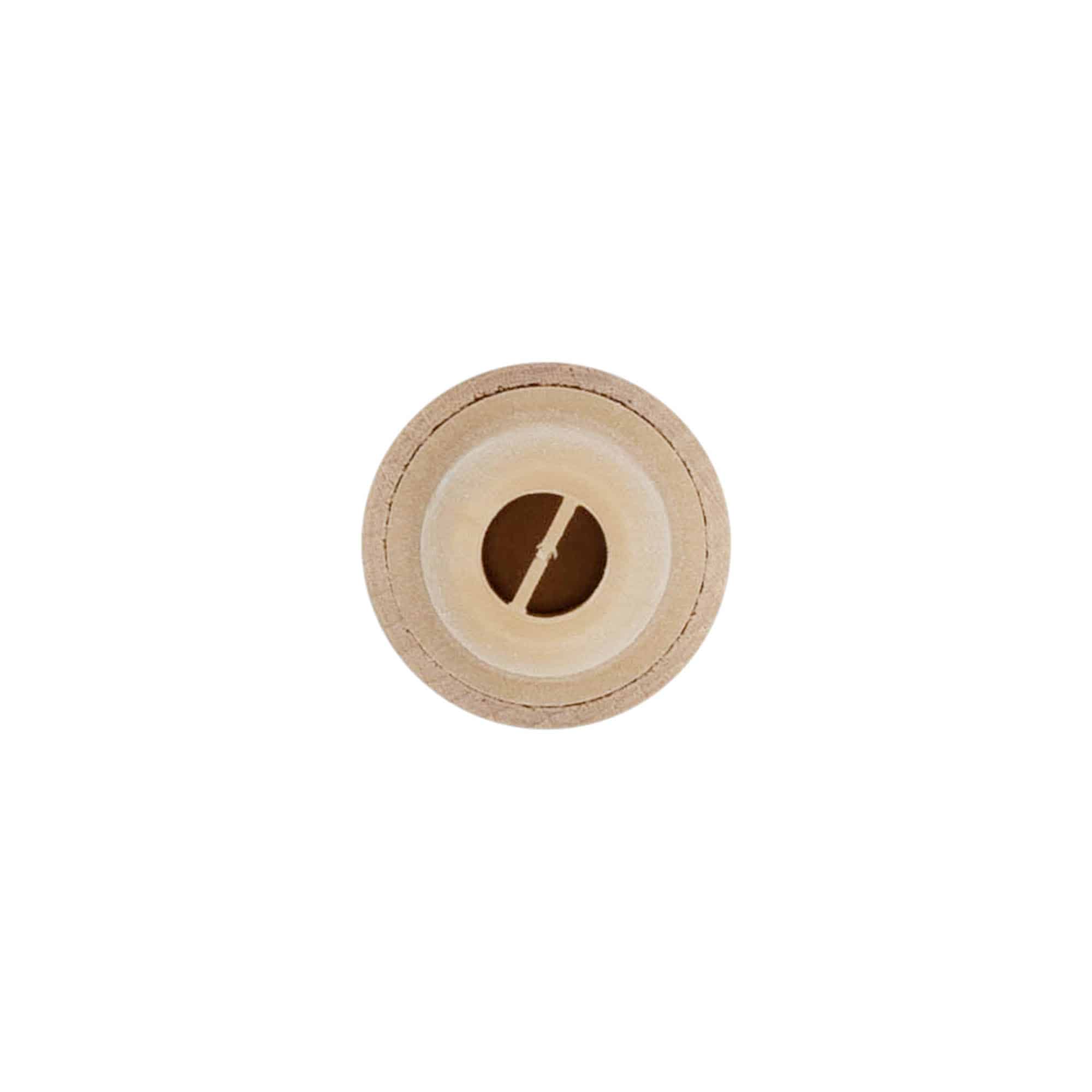 Tappo con impugnatura e apertura dosatrice 19 mm, legno/plastica, beige, per bocca: sughero Tappo con impugnatura e apertura dosatrice 19 mm, legno/plastica, beige, per bocca: sughero