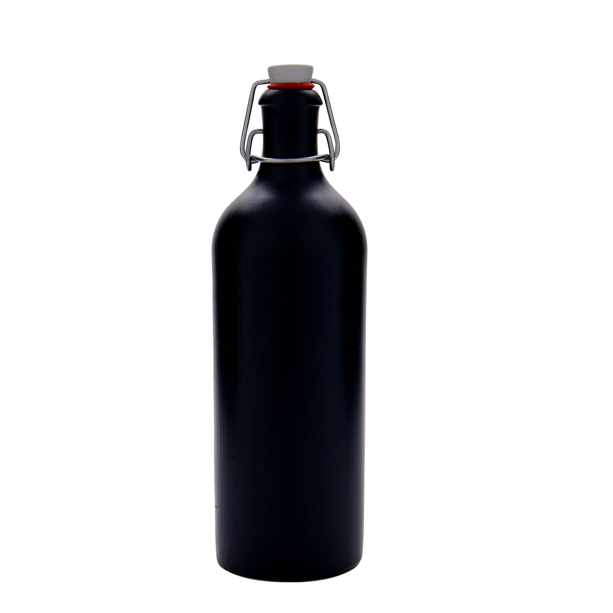 Boccale da 750 ml, gres, nero, bocca: chiusura a leva