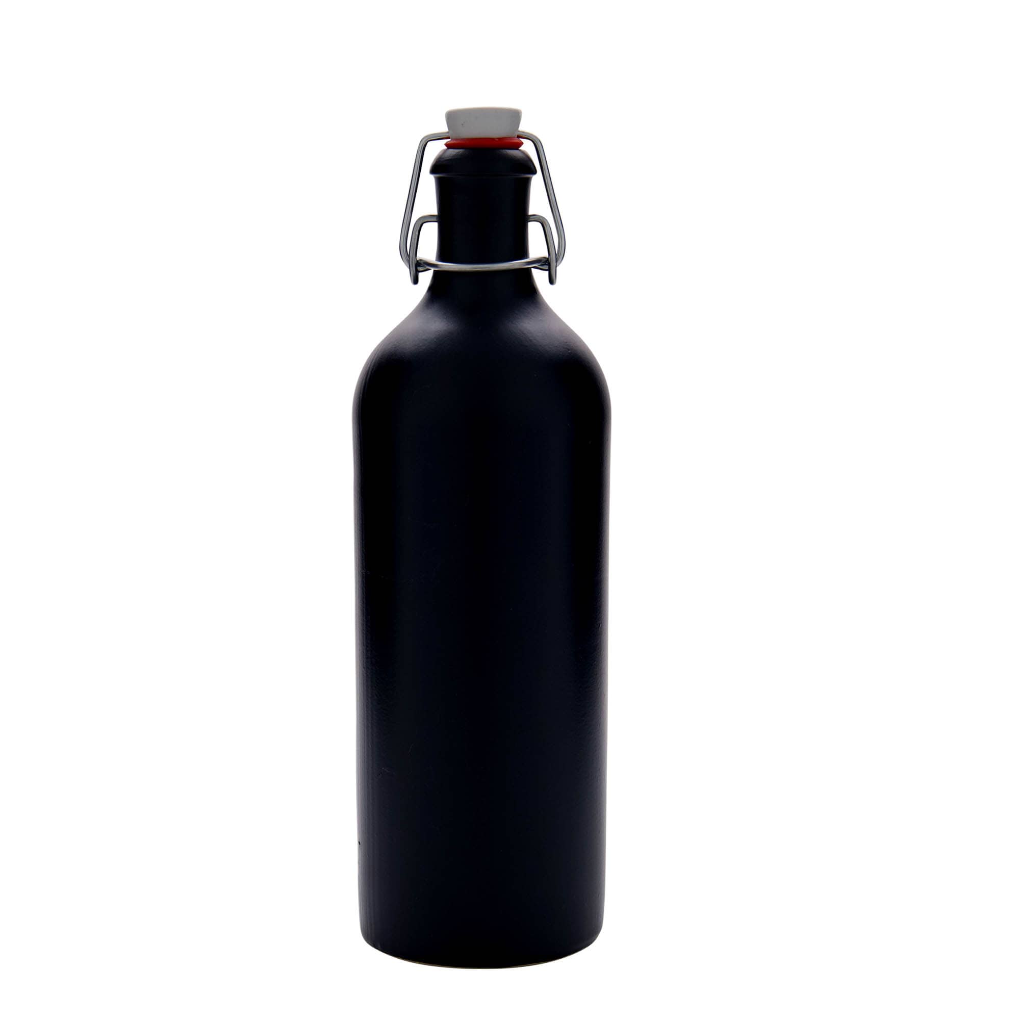Boccale da 750 ml, gres, nero, bocca: chiusura a leva