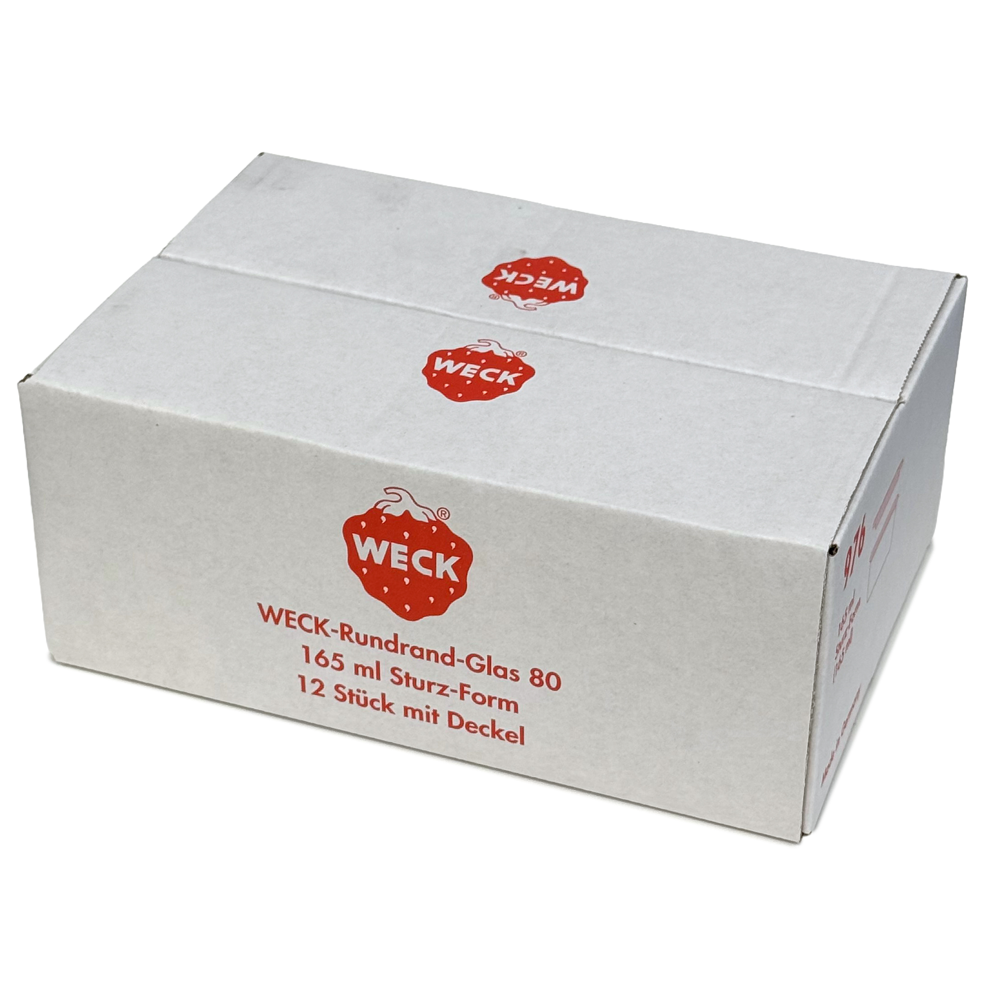 12x 165 ml vaso WECK a bocca larga con coperchio in vetro RR 80