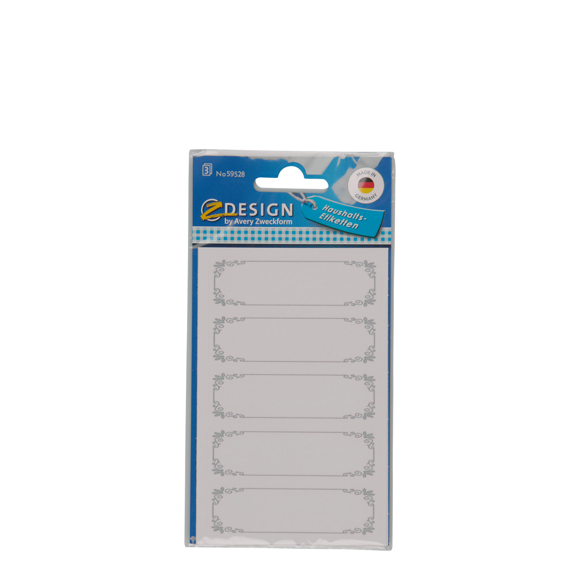 Zweckform Etichette 'Cornice Blu', rettangolari, carta, bianco-blu Zweckform Etichette 'Cornice Blu', rettangolari, carta, bianco-blu