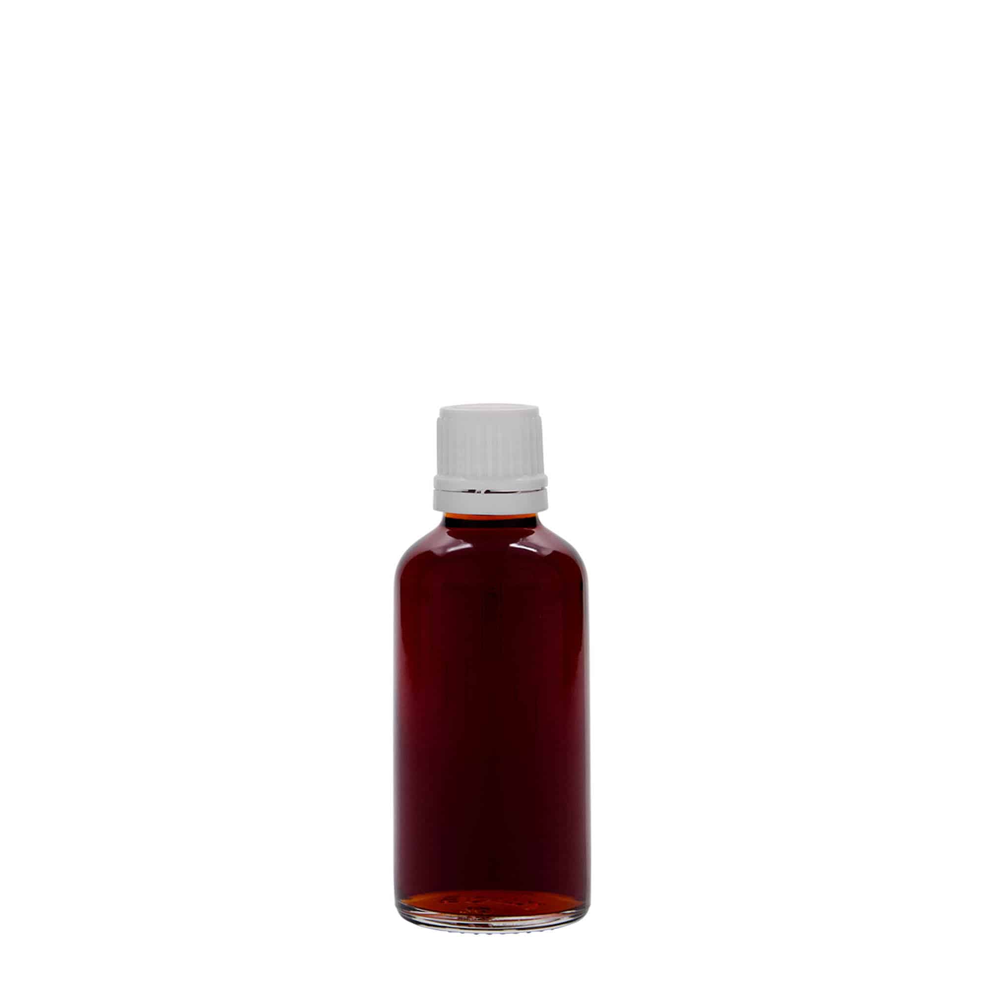 50 ml bottiglia medicinale, vetro, bocca: DIN 18