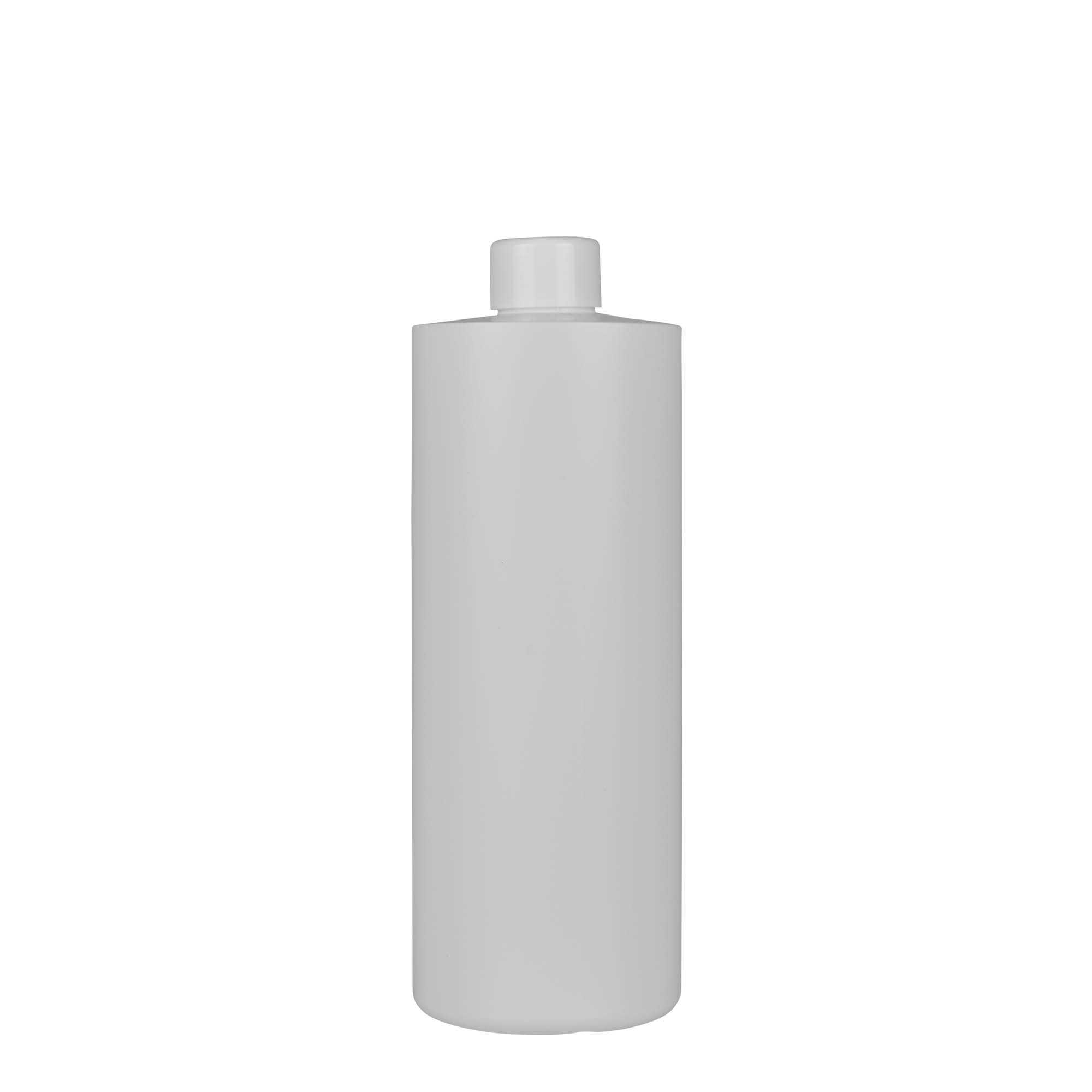Bottiglia in plastica da 500 ml 'Pipe', HDPE verde, bianca, bocca: 24/410