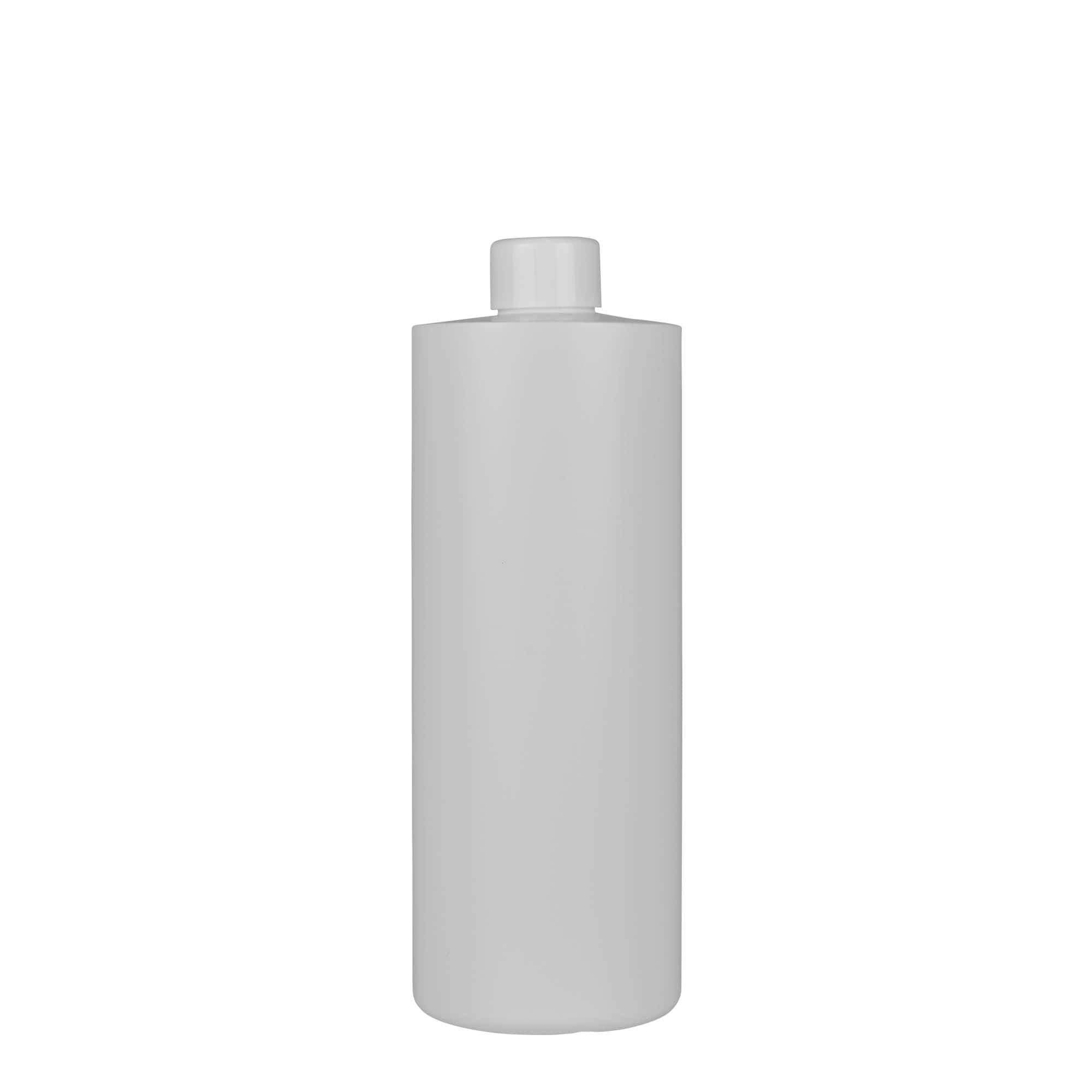 Bottiglia in plastica da 500 ml 'Pipe', HDPE verde, bianca, bocca: 24/410