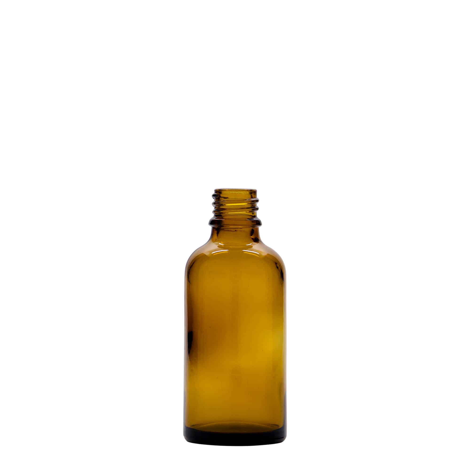50 ml Flacone farmaceutico con dispenser a pompa, vetro, marrone, imboccatura: DIN 18
