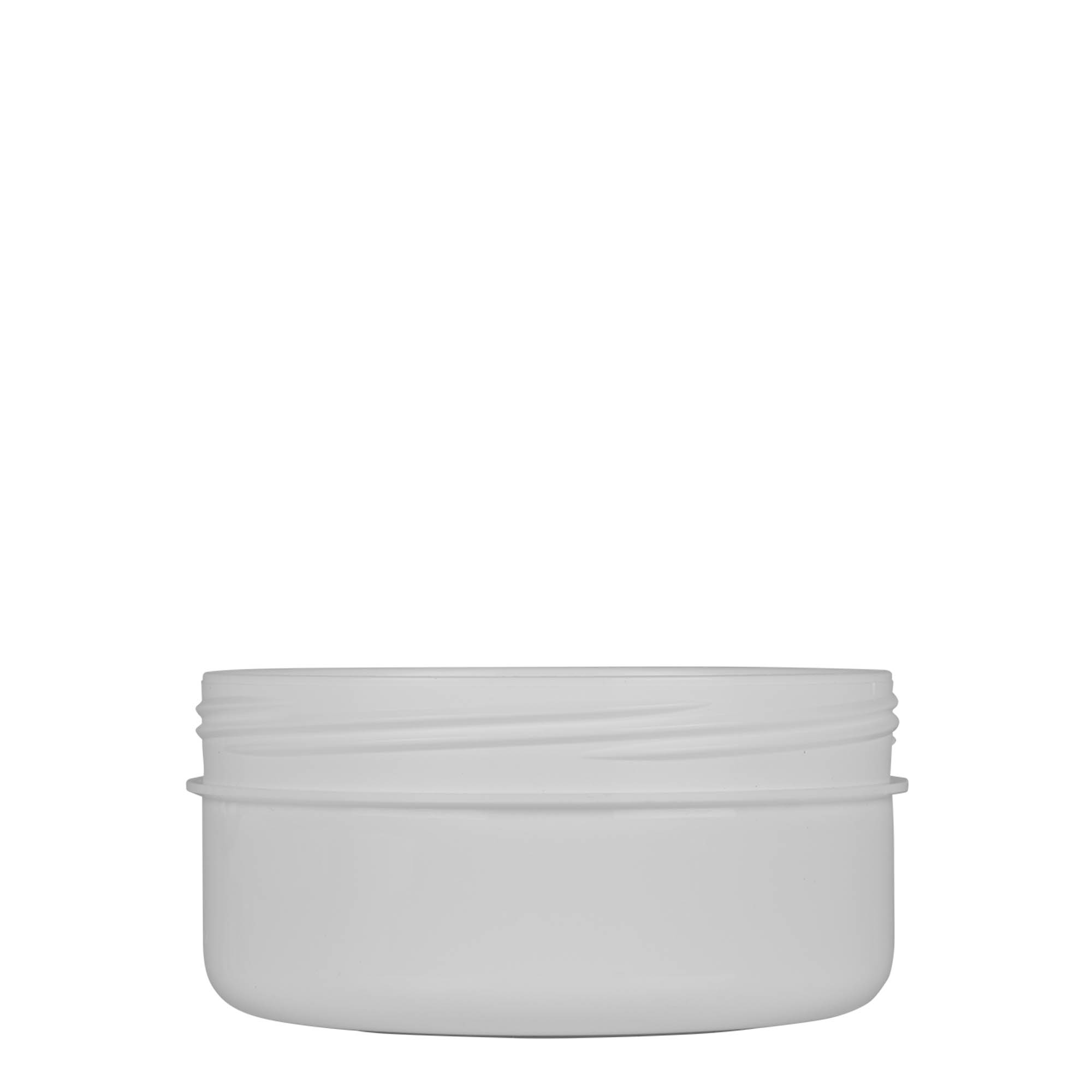 250 ml barattolo in plastica 'White Line', PP, bianco, apertura: chiusura a vite 250 ml barattolo in plastica 'White Line', PP, bianco, apertura: chiusura a vite