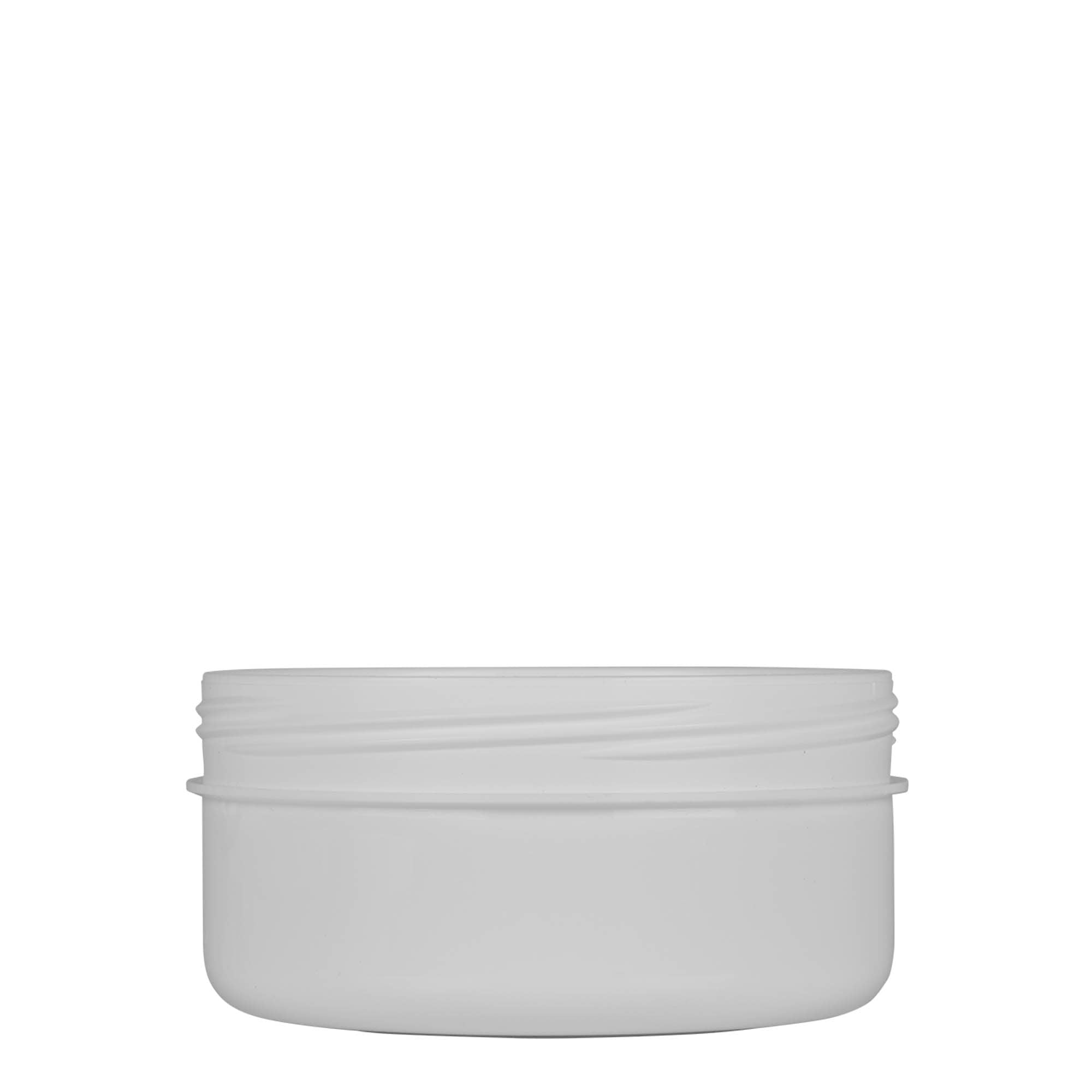 250 ml barattolo in plastica 'White Line', PP, bianco, apertura: chiusura a vite