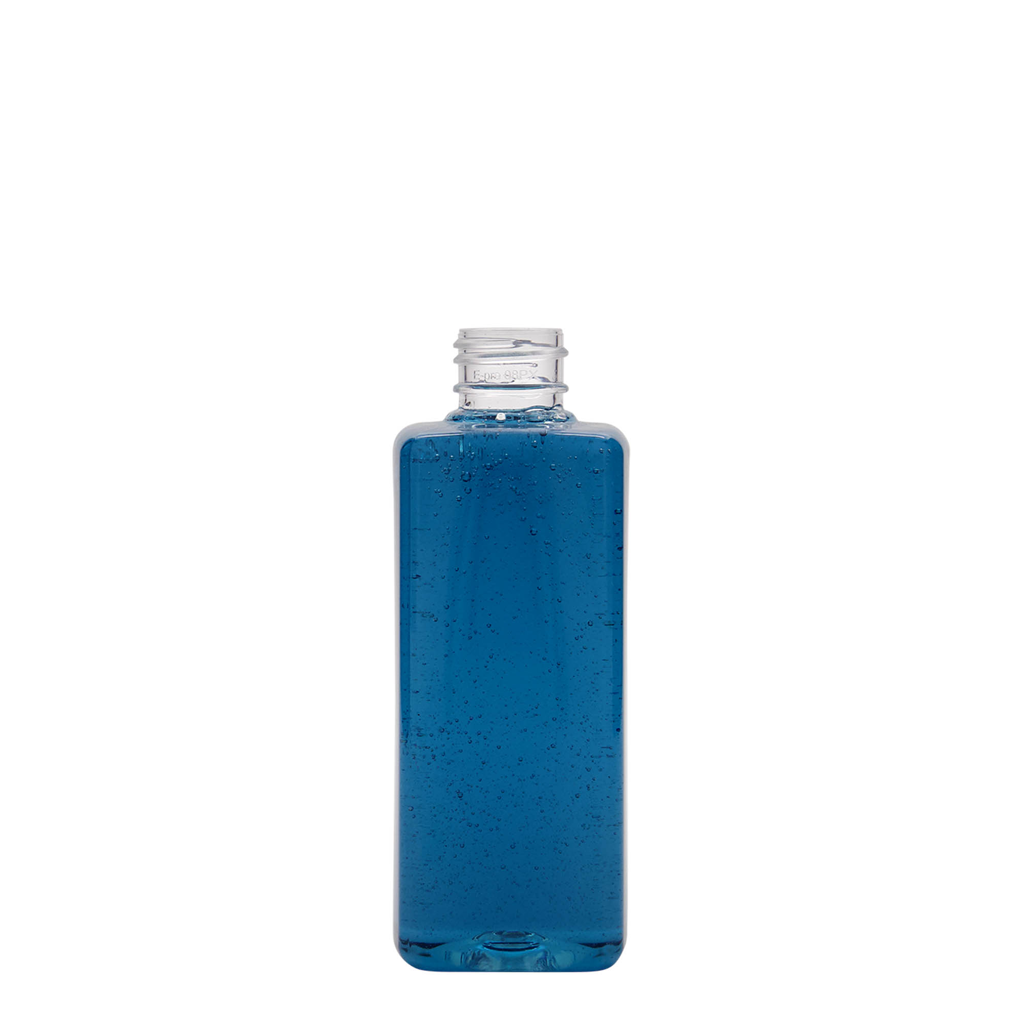 Bottiglia PET da 200 ml 'Karl', quadrata, plastica, bocca: 24/410 Bottiglia PET da 200 ml 'Karl', quadrata, plastica, bocca: 24/410
