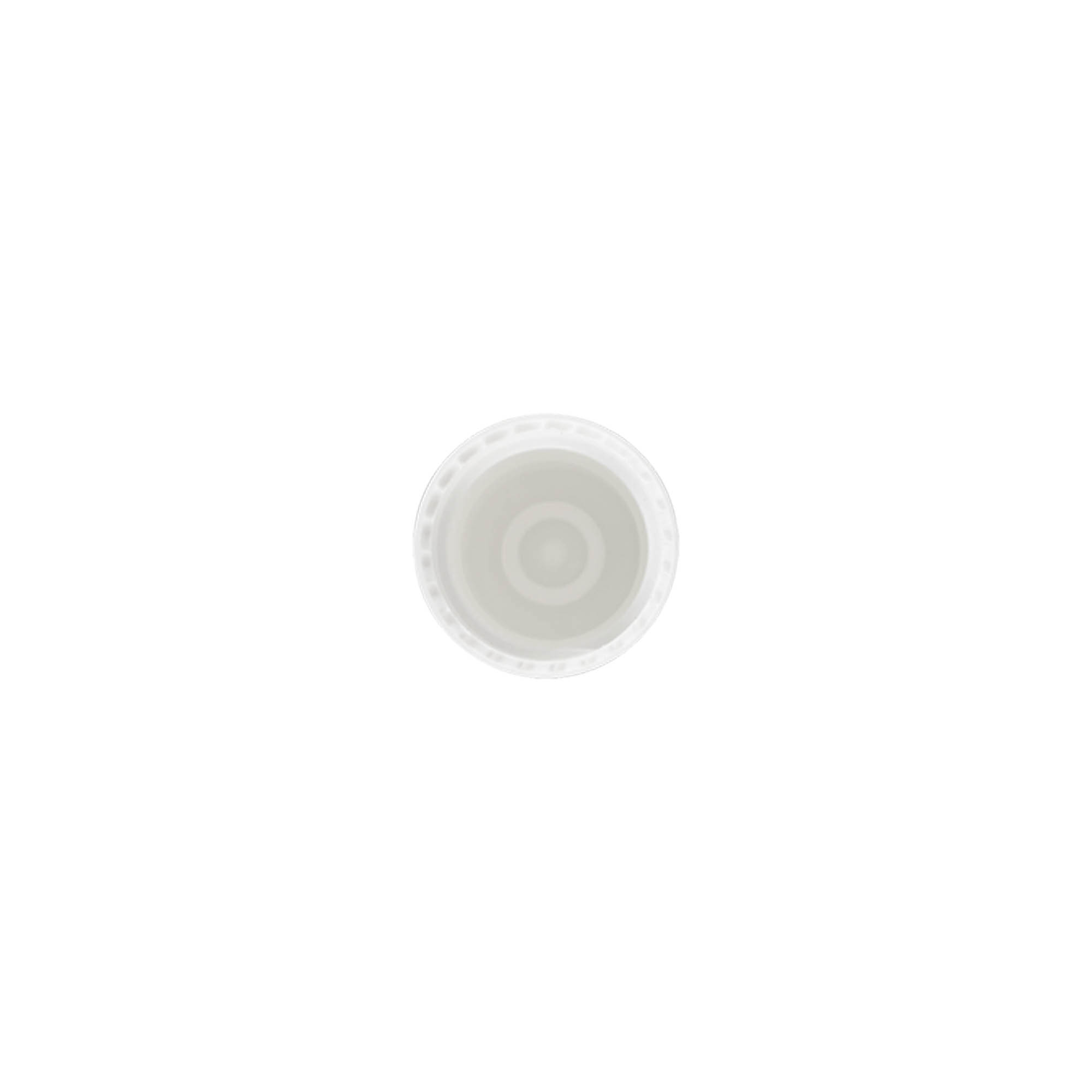 Tappo per flacone roll-on da 10 ml, plastica PP, bianco, per bocca: chiusura a vite