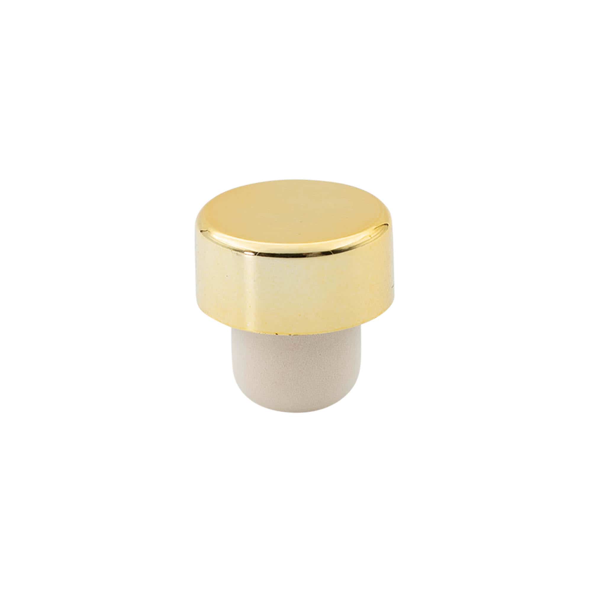 Tappo a vite 19 mm, plastica, oro, per bocca: sughero