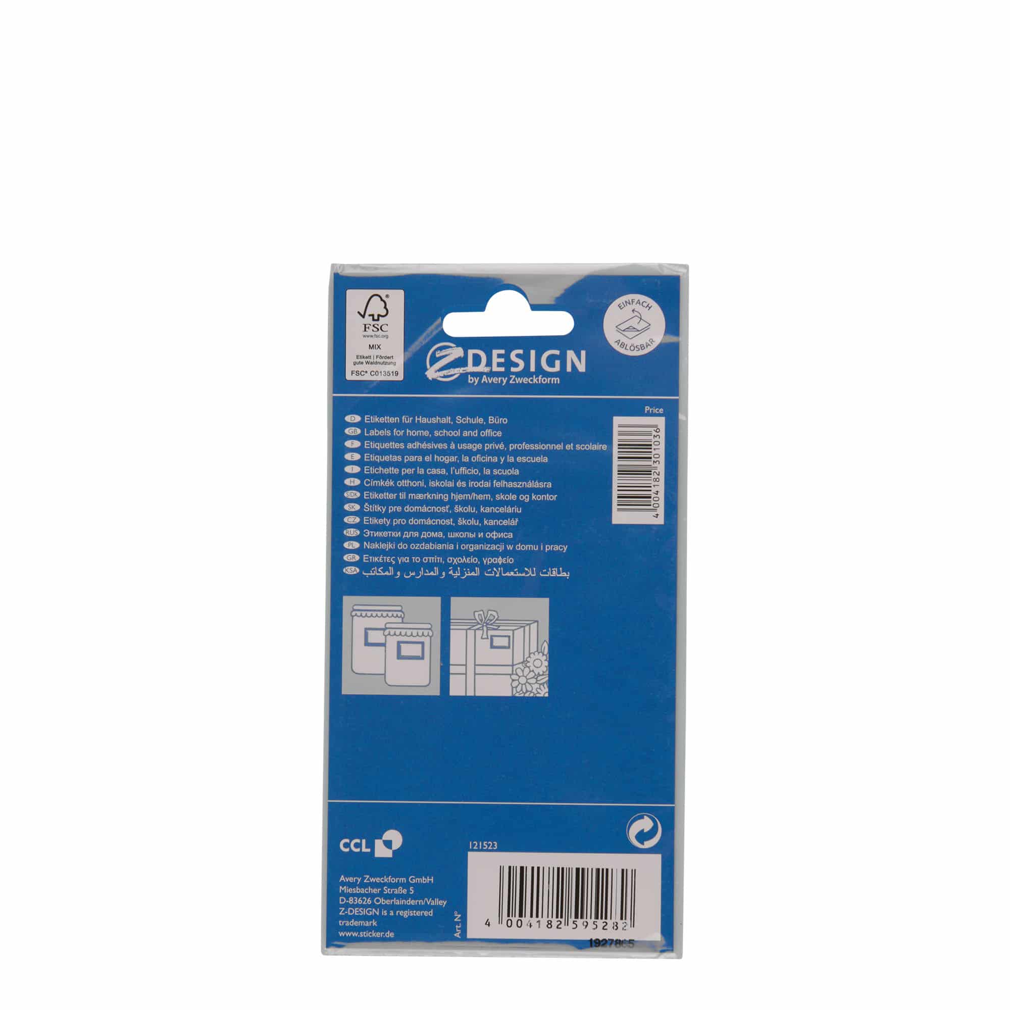 Etichette 'Cronice blu', rettangolare, carta, bianco-blu
