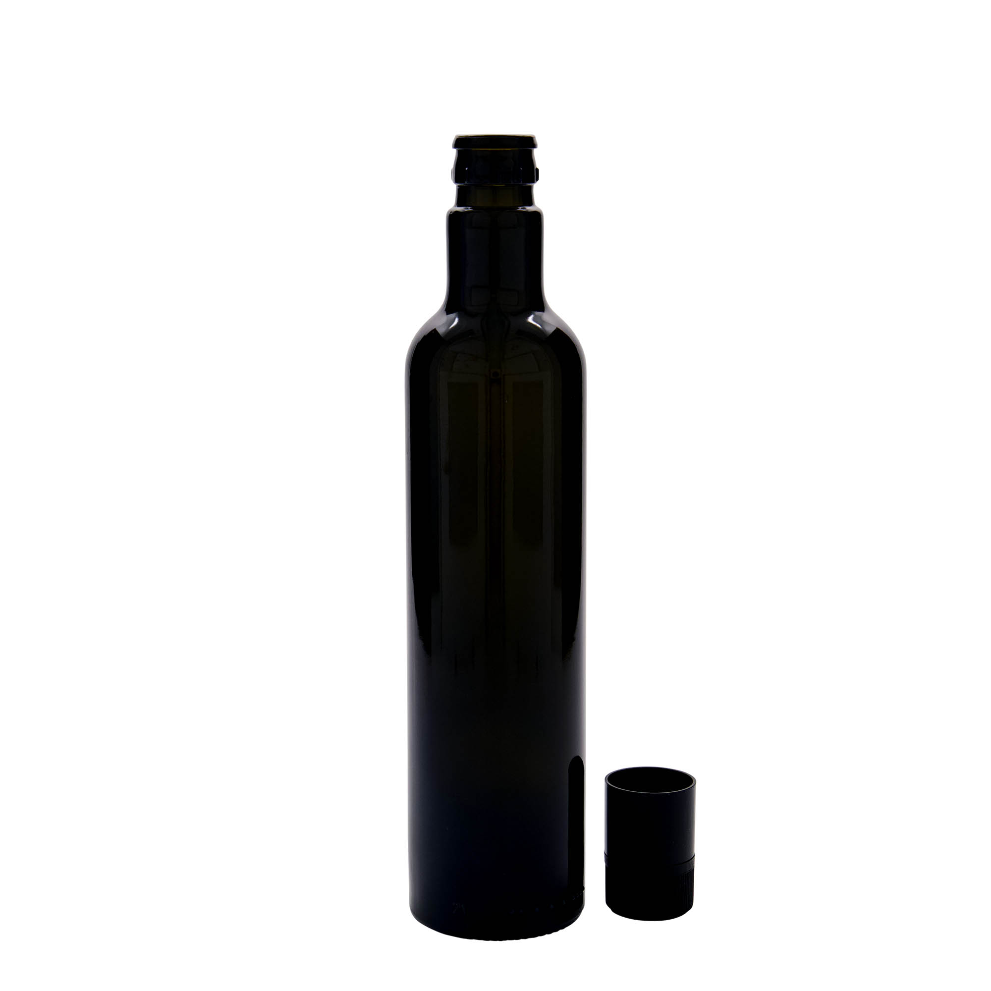 Bottiglia per aceto/olio 'Willy New' 500 ml, vetro, verde antico, bocca: DOP
