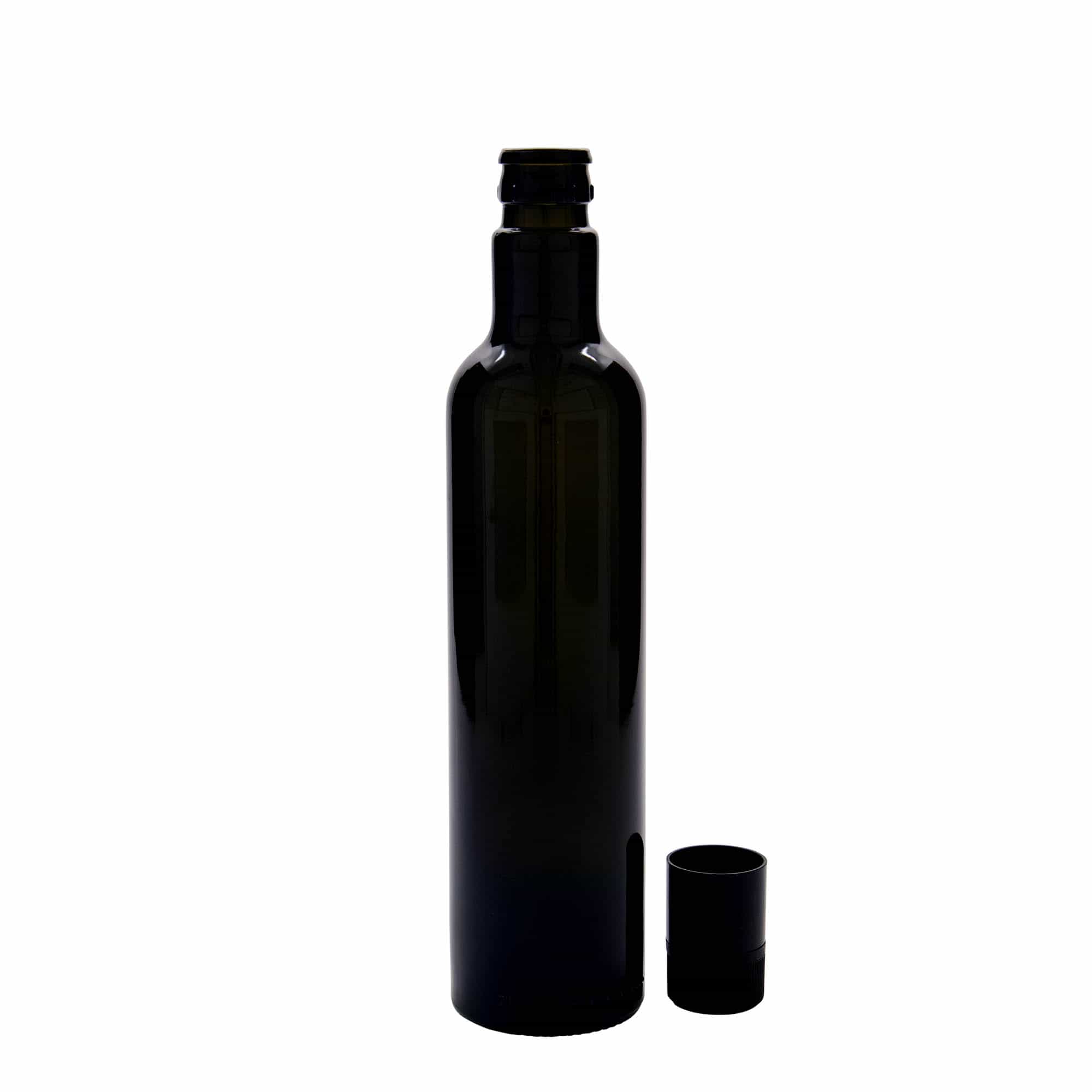 Bottiglia per aceto/olio 'Willy New' 500 ml, vetro, verde antico, bocca: DOP