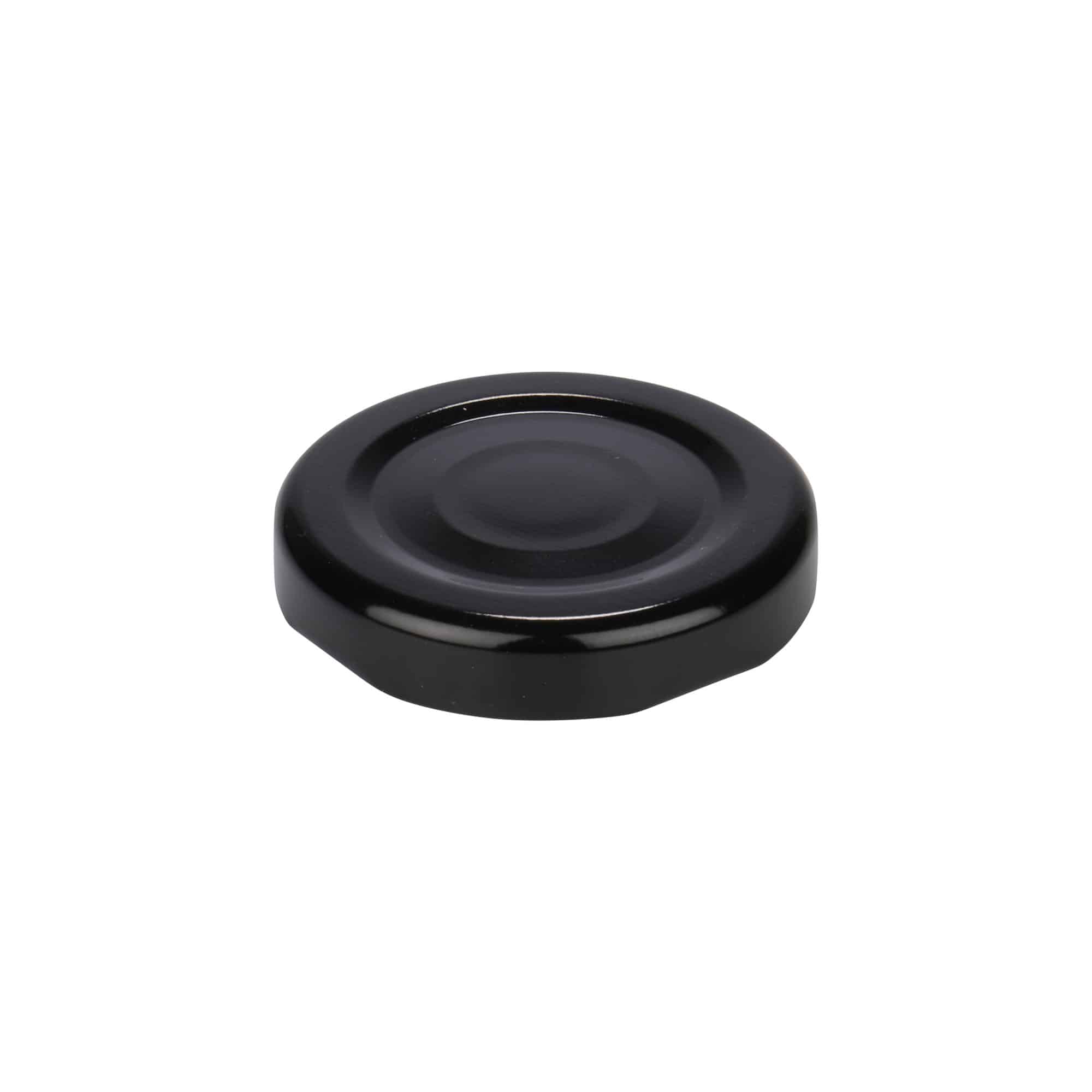 Tappo Twist-Off, lamiera bianca, nero, per bocca: TO 43 Tappo Twist-Off, lamiera bianca, nero, per bocca: TO 43