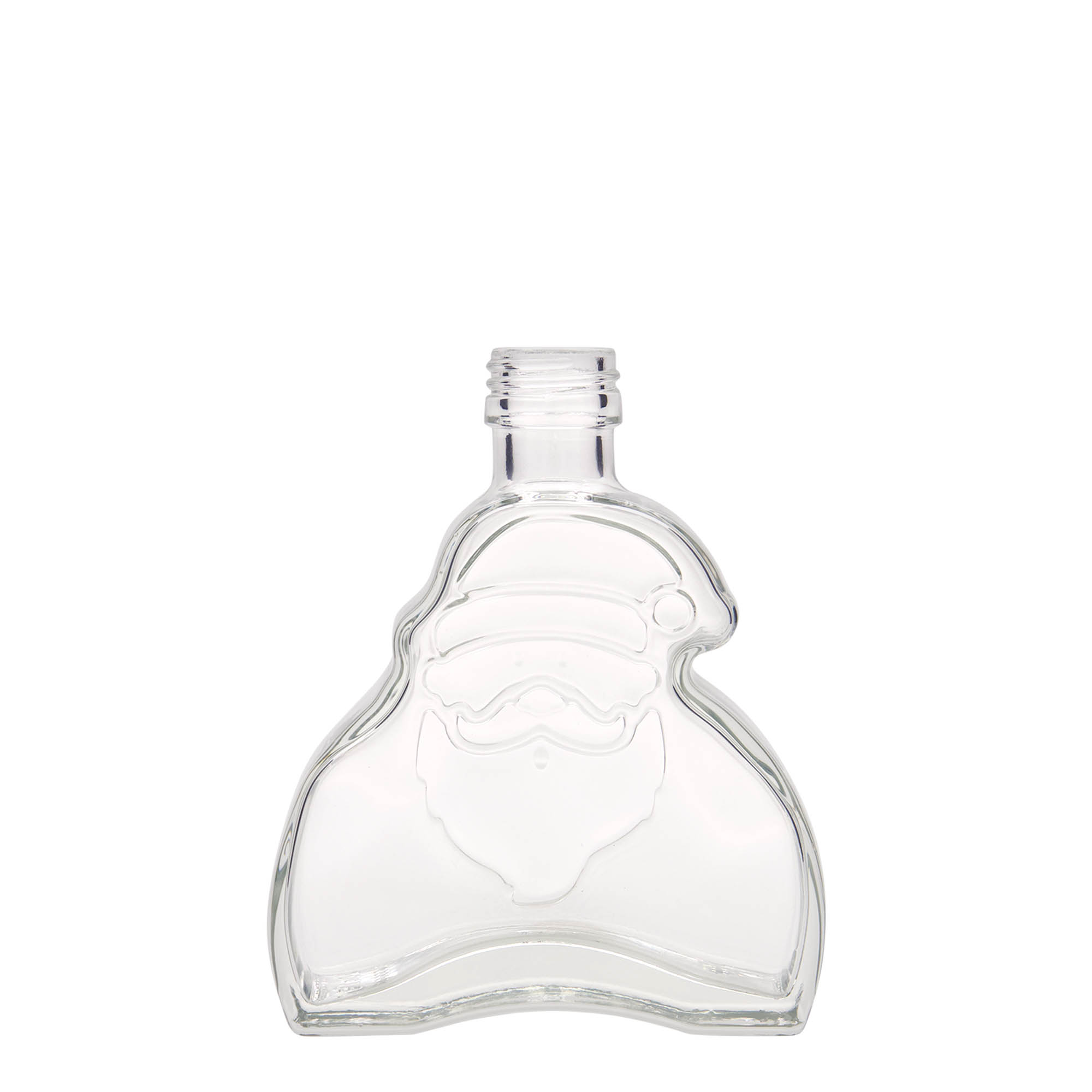 Bottiglia di vetro da 200 ml 'Babbo Natale', bocca: PP 28 Bottiglia di vetro da 200 ml 'Babbo Natale', bocca: PP 28