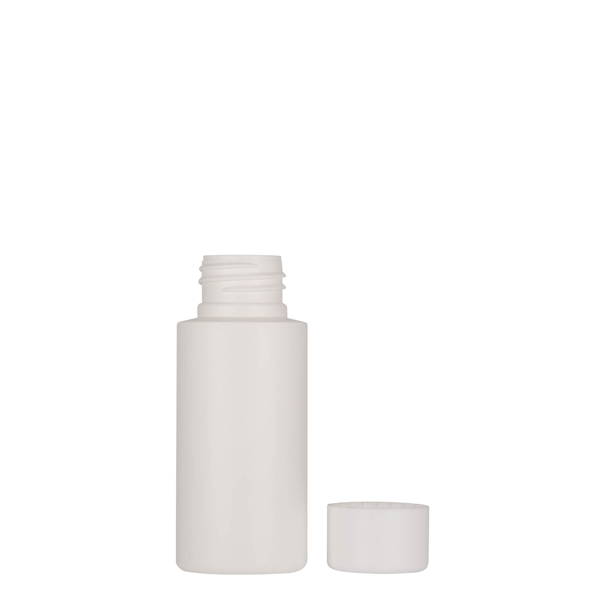 50 ml bottiglia in plastica 'Pipe', HDPE, bianca, bocca: 24/410 50 ml bottiglia in plastica 'Pipe', HDPE, bianca, bocca: 24/410