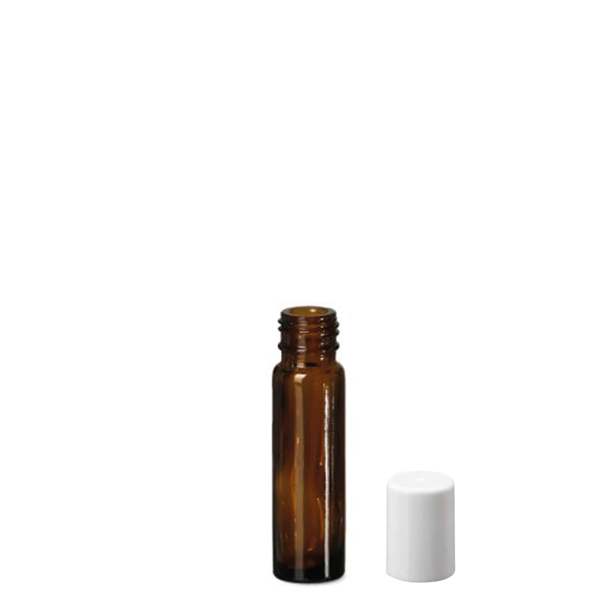 Flacone roll-on 10 ml, vetro, marrone, bocca: tappo a vite