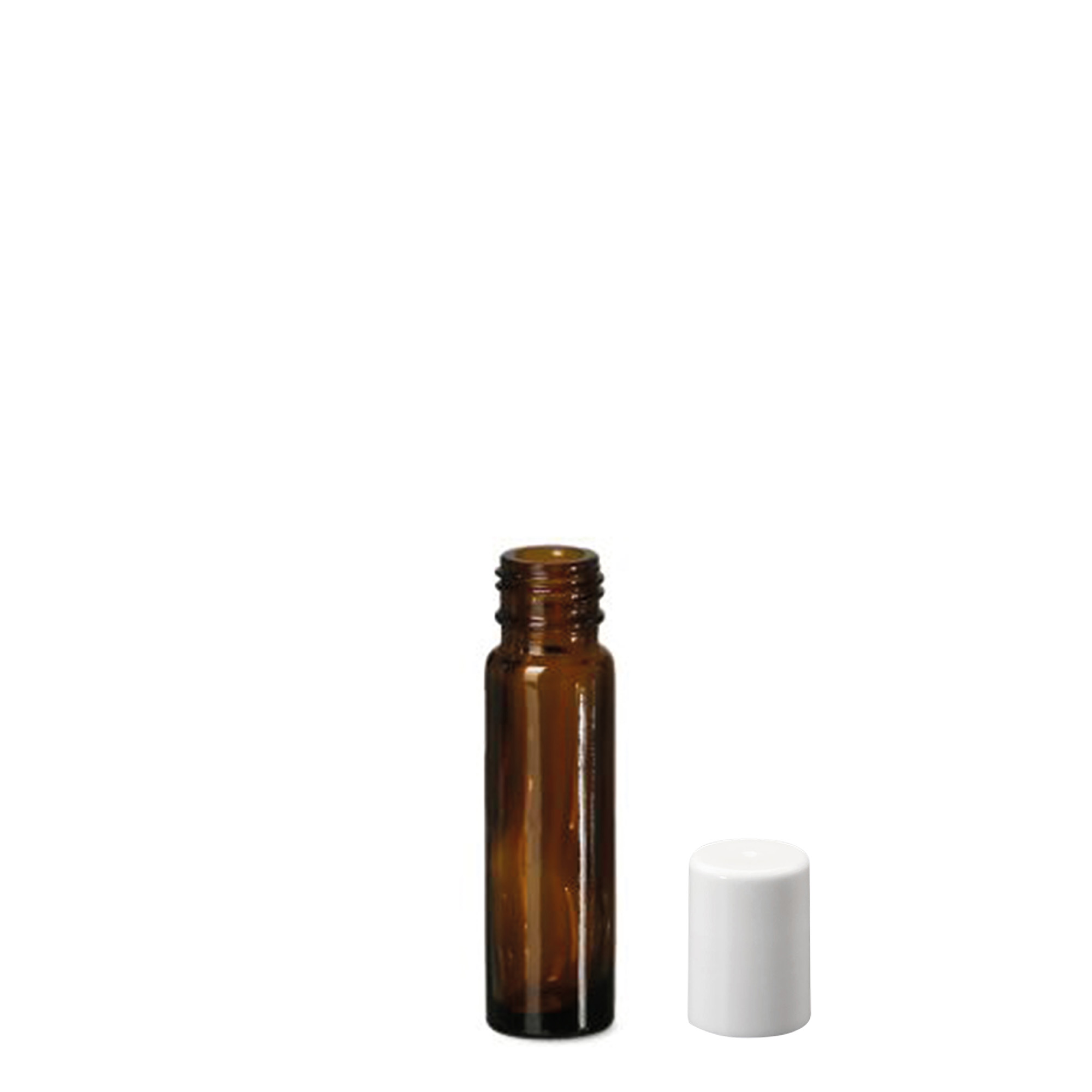 10 ml flacone roll-on, vetro, marrone, bocca: chiusura a vite