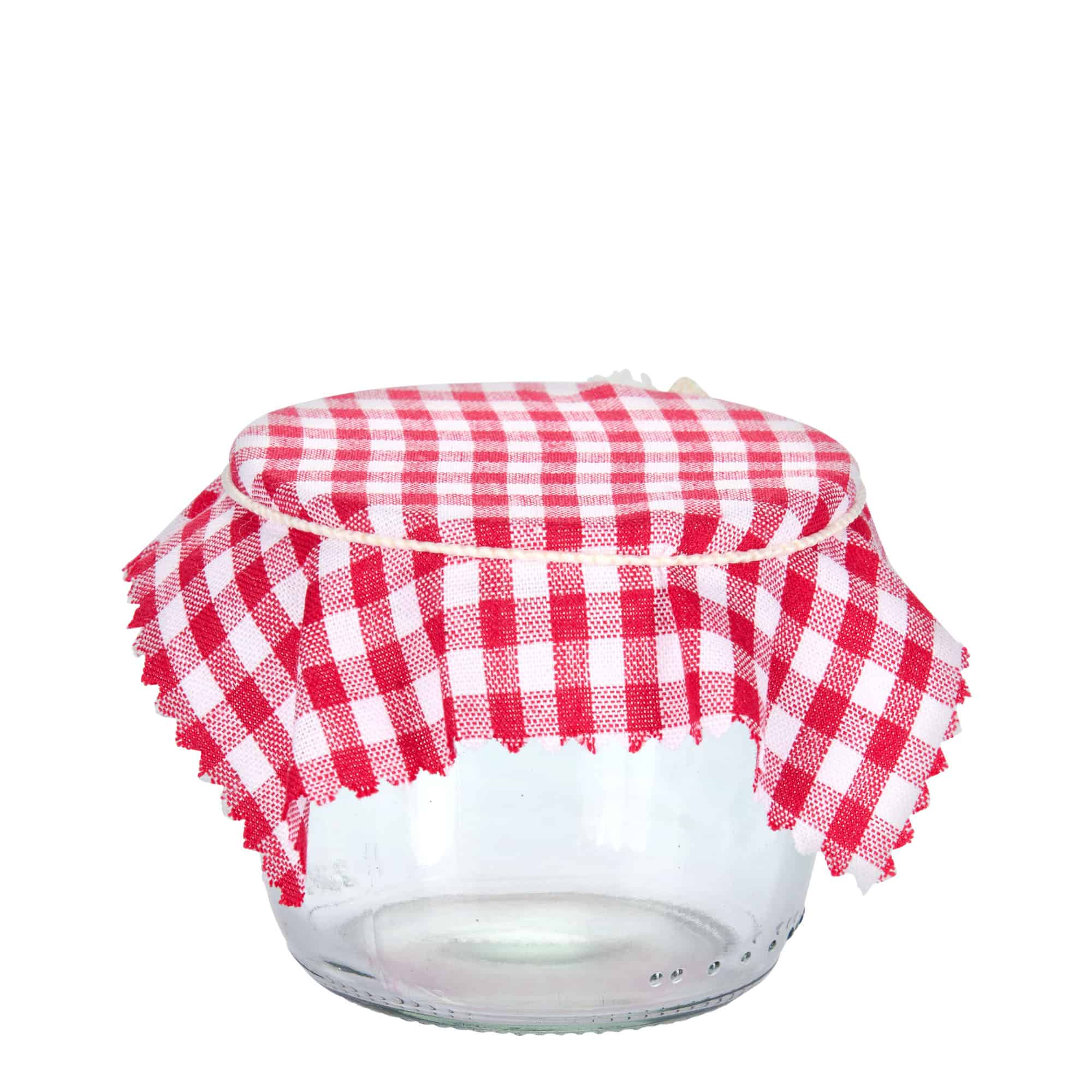 Copri vasetti in stoffa a quadretti 12x12, quadrati, tessuto, rosso, imboccatura: TO38-TO53