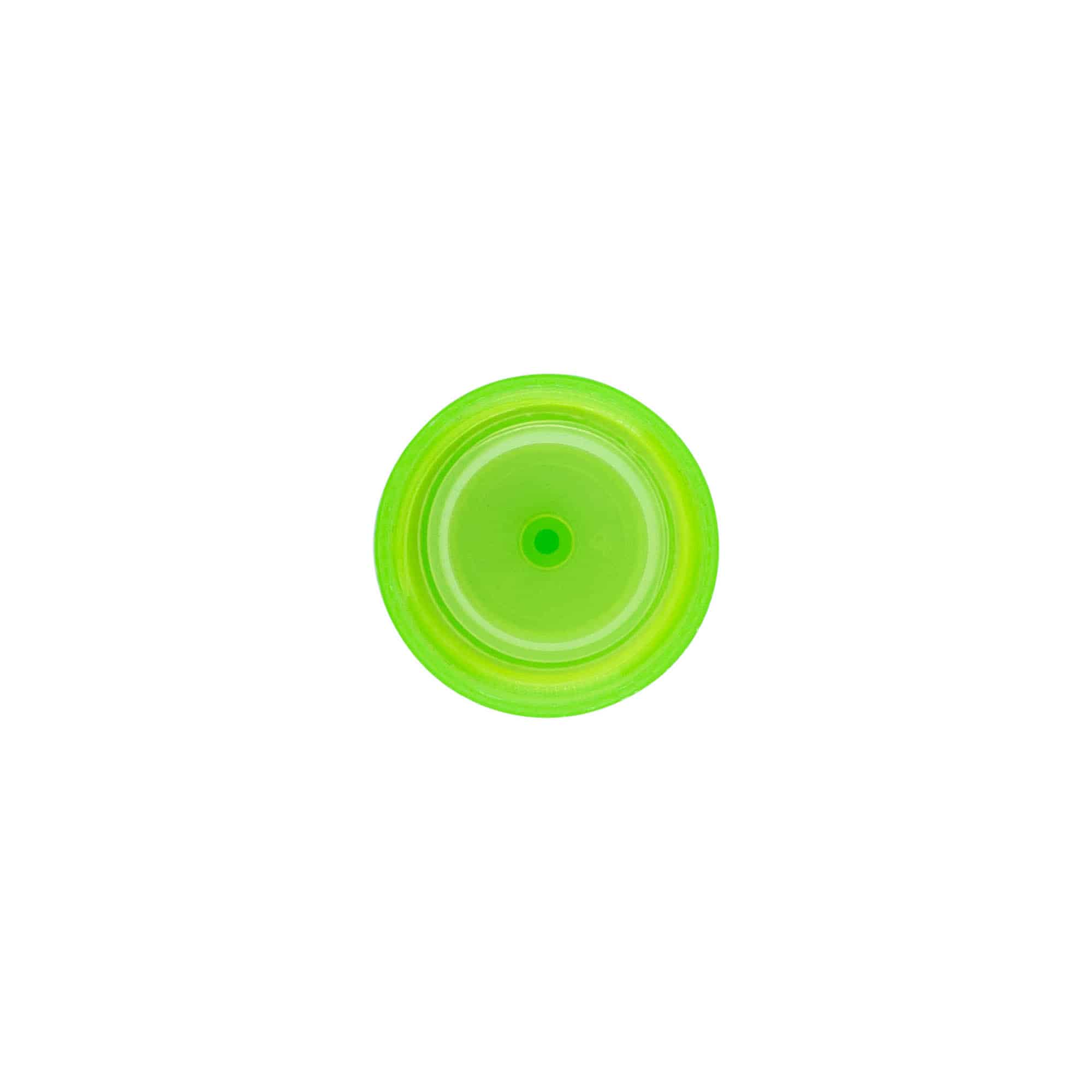 Tappo a vite con inserto riduttore dell'orifizio, plastica PP, verde, per imboccatura: 24/410
