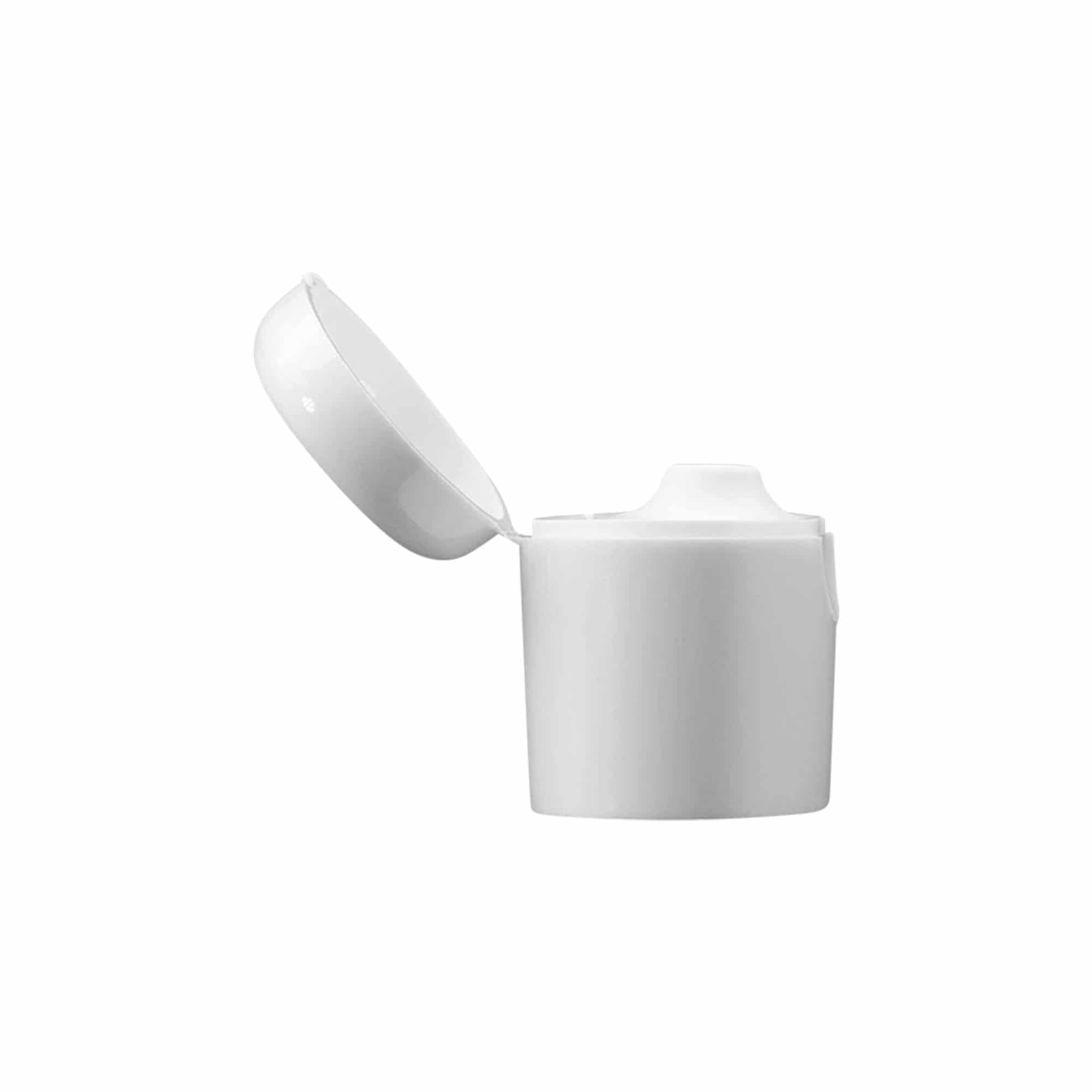 Tappo a vite con cerniera a ribalta per 'Indy', plastica, bianco Tappo a vite con cerniera a ribalta per 'Indy', plastica, bianco