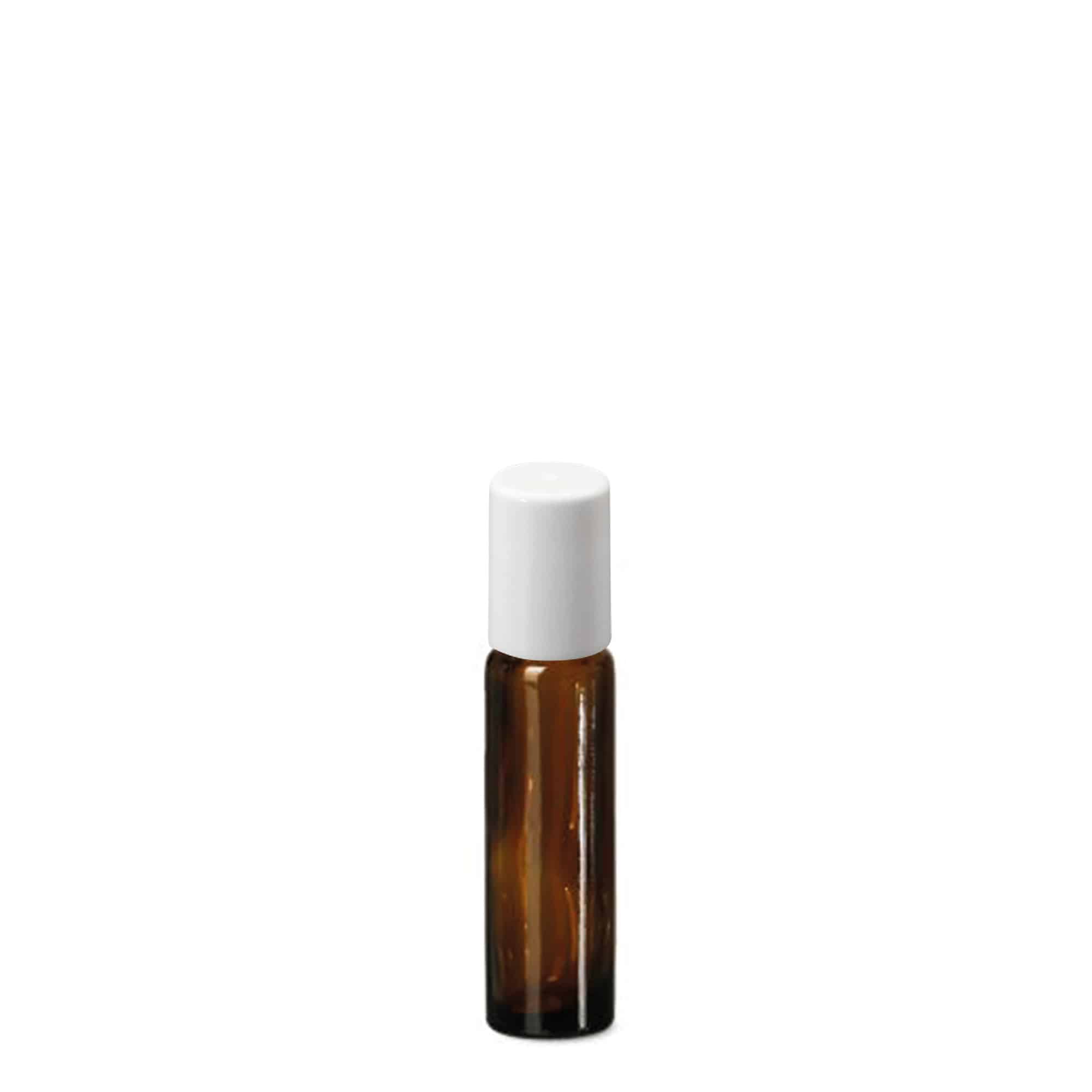 Flacone roll-on 10 ml, vetro, marrone, bocca: tappo a vite