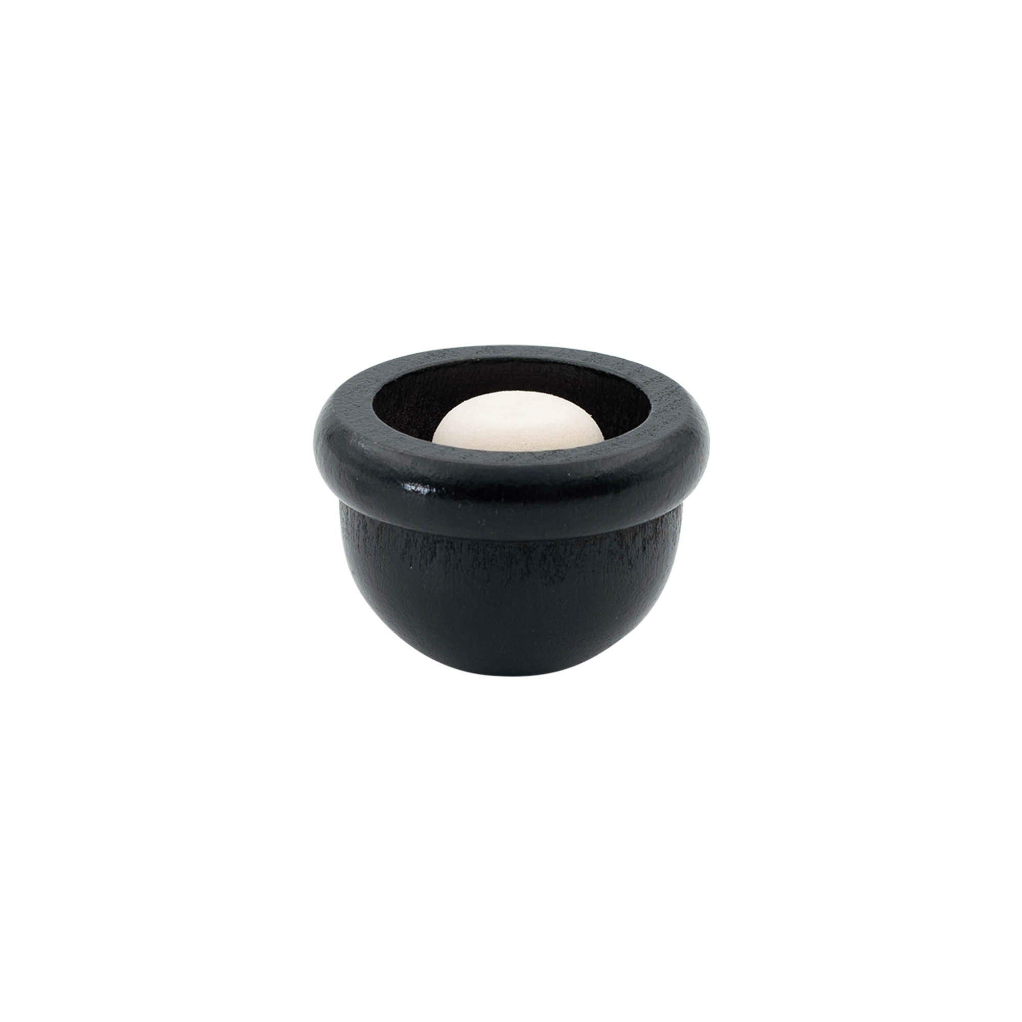 Tappo a manico 19 mm "Melone", legno/PE, nero, per bocca: sughero Tappo a manico 19 mm "Melone", legno/PE, nero, per bocca: sughero