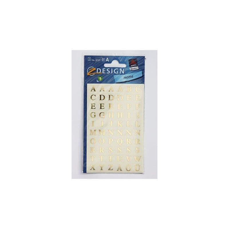 Adesivi 'Alfabeto', rettangolare, plastica, oro Adesivi 'Alfabeto', rettangolare, plastica, oro