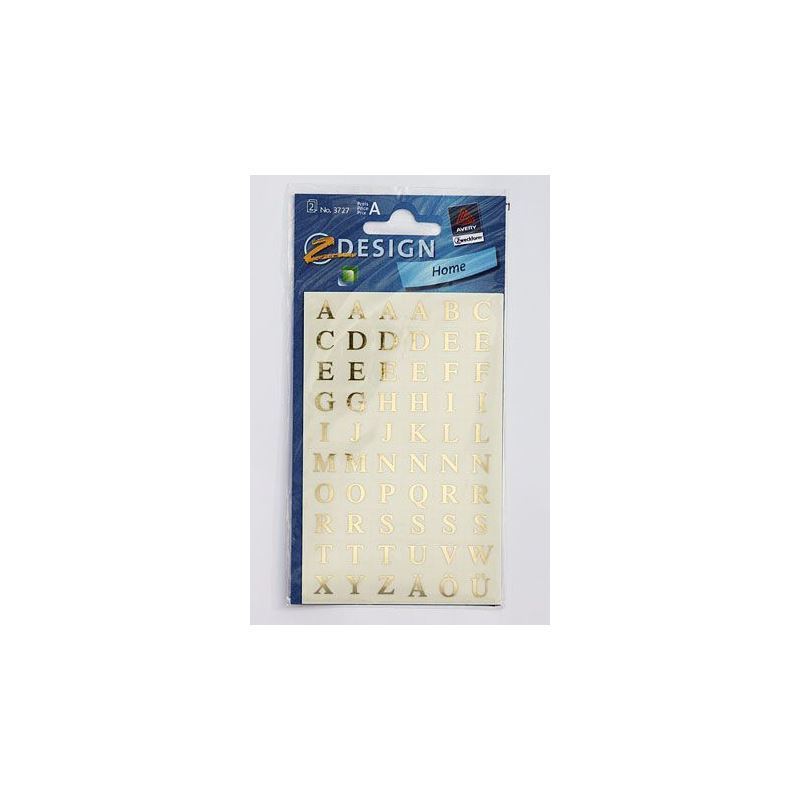 Adesivi Zweckform 'Alfabeto', rettangolari, plastica, oro Adesivi Zweckform 'Alfabeto', rettangolari, plastica, oro