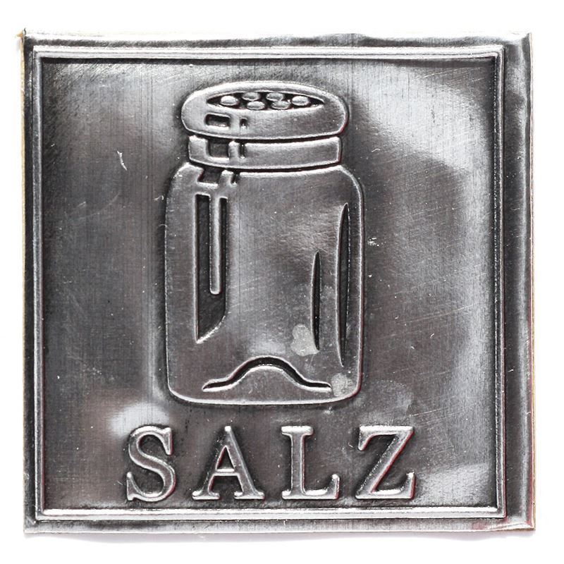 Etichetta metallica 'Sale', quadrata, stagno, argento
