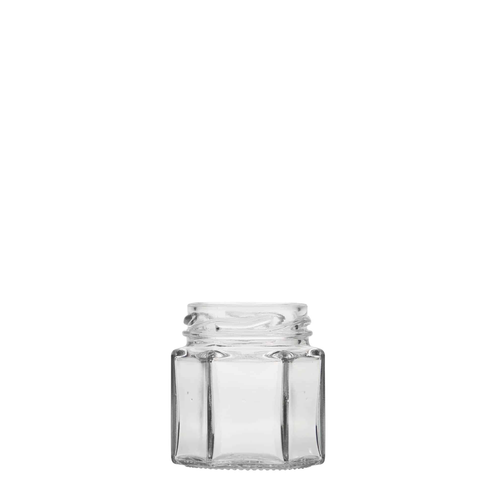 47 ml Vasetto esagonale, vetro, imboccatura: Twist-Off (TO 43) 47 ml Vasetto esagonale, vetro, imboccatura: Twist-Off (TO 43)