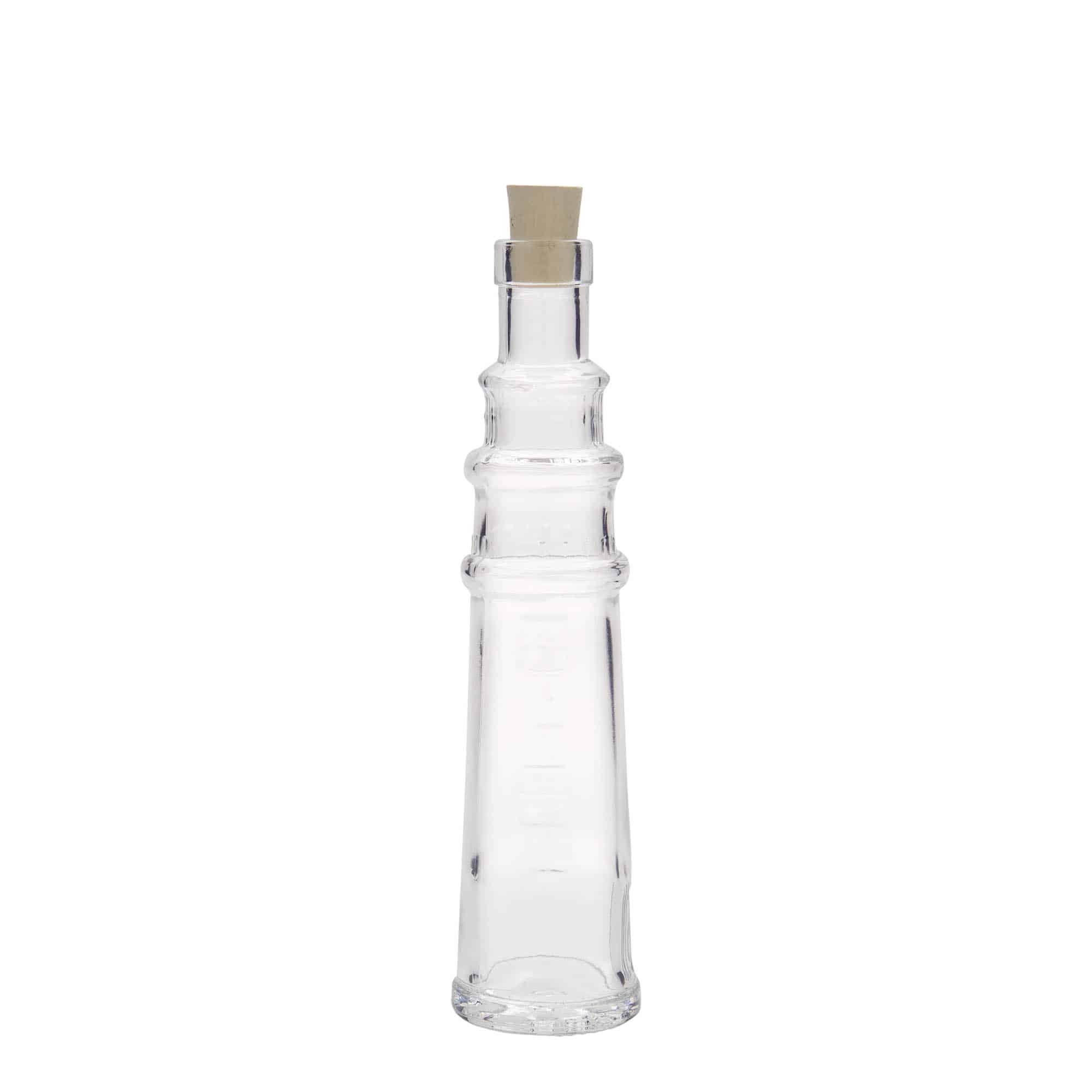 100 ml Bottiglia 'Faro', vetro, imboccatura: fascetta