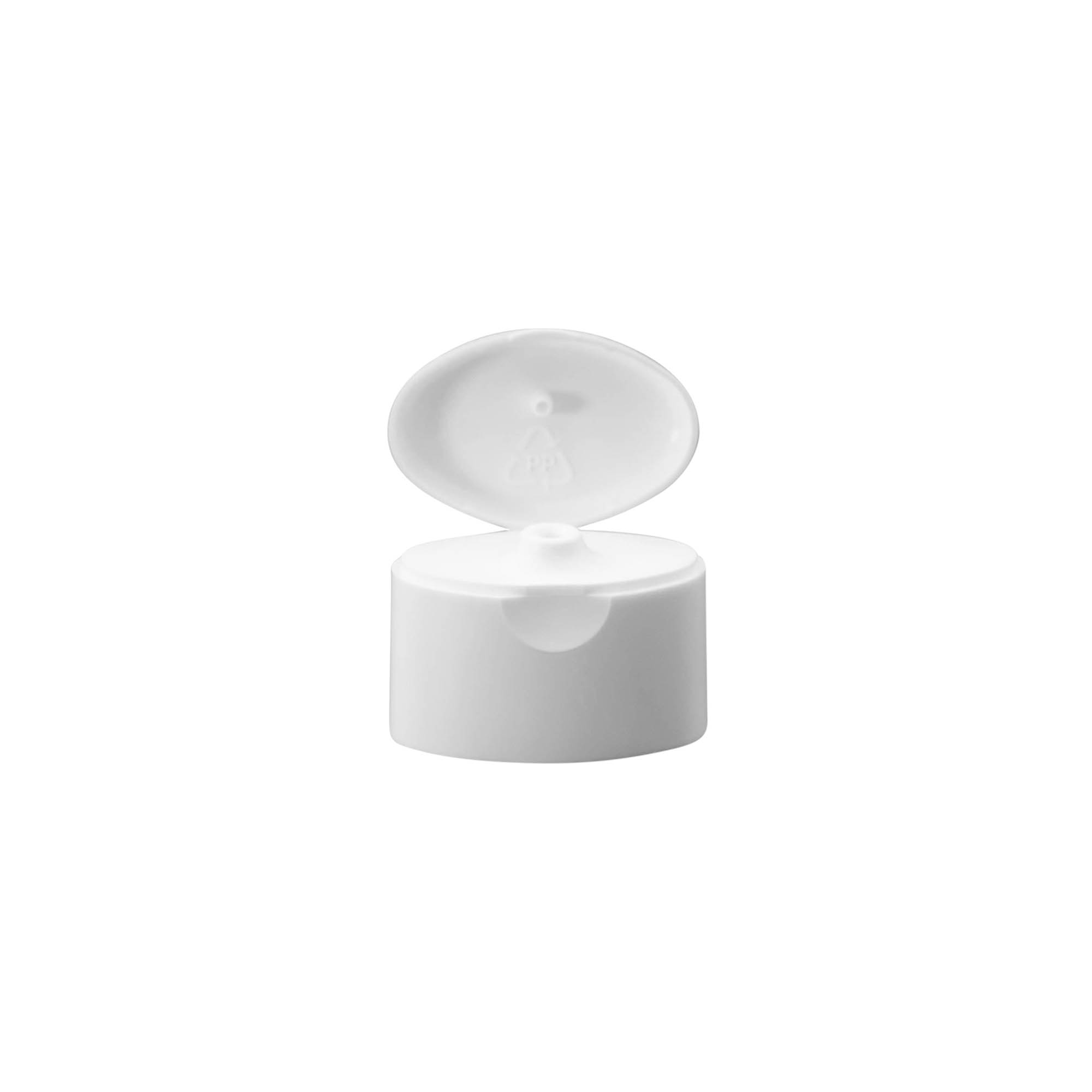 Tappo a vite con cerniera a ribalta per 'Indy', plastica, bianco Tappo a vite con cerniera a ribalta per 'Indy', plastica, bianco