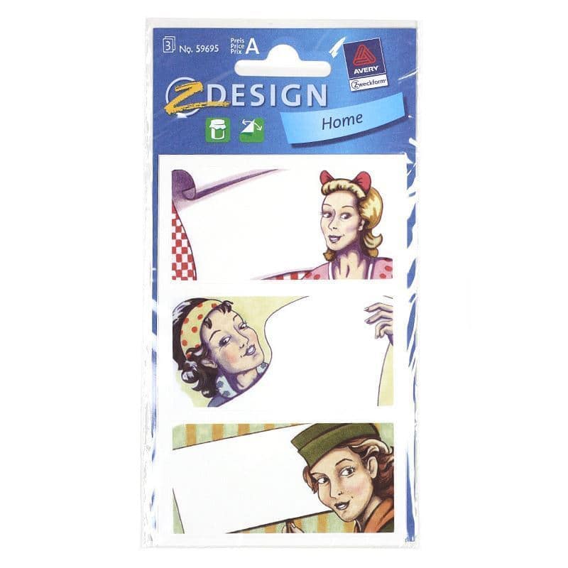 Etichette 'Pop Art', rettangolari, carta, multicolori Etichette 'Pop Art', rettangolari, carta, multicolori