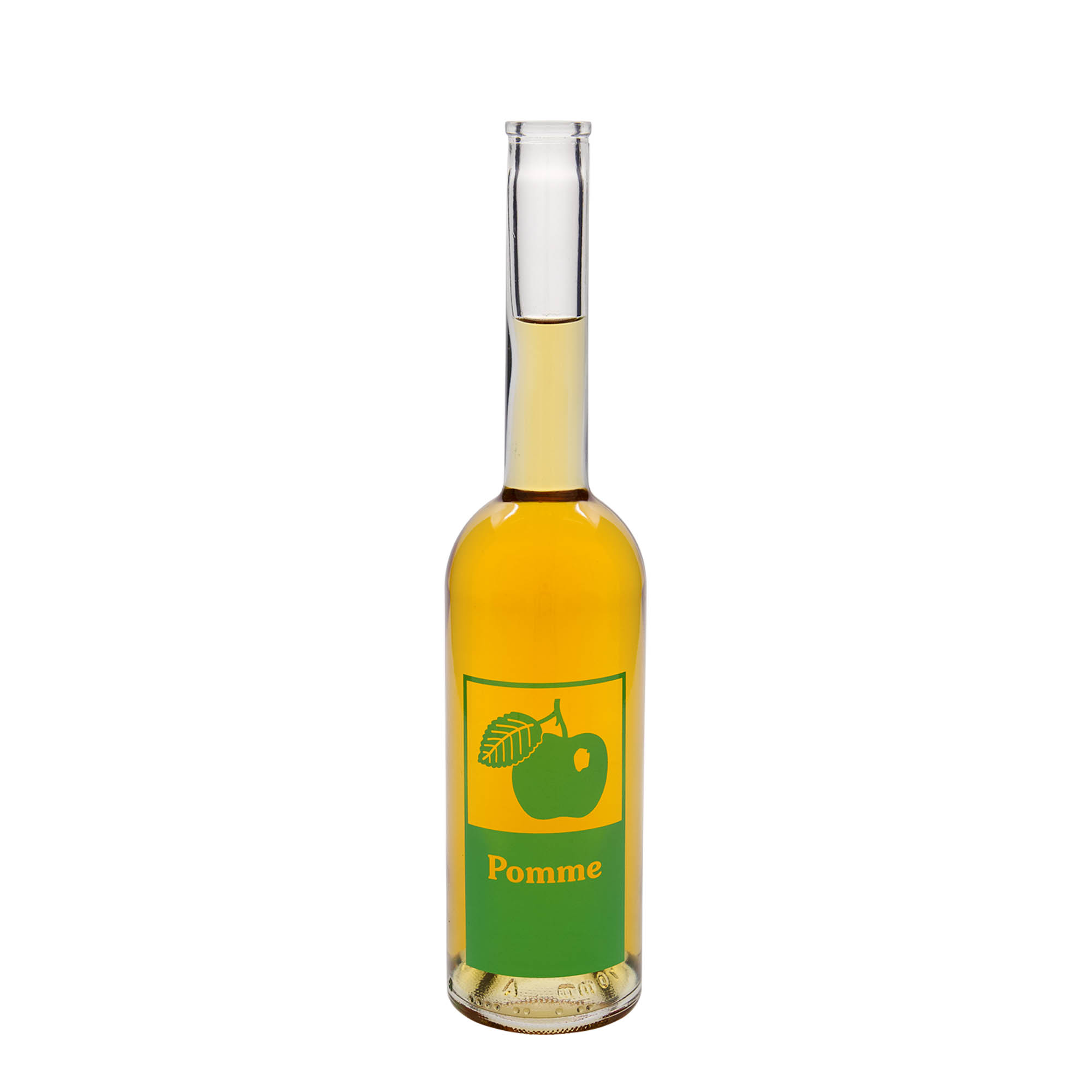 Bottiglia di vetro da 500 ml 'Opera', motivo: Mela, bocca: sughero Bottiglia di vetro da 500 ml 'Opera', motivo: Mela, bocca: sughero