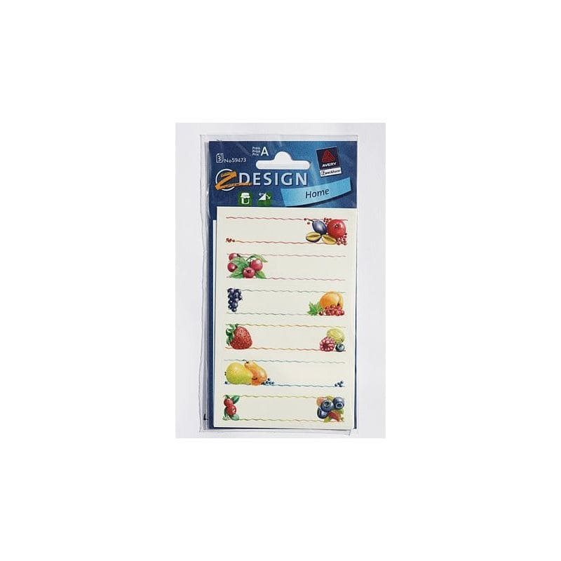 Etichette Zweckform 'Frutta', rettangolari, carta, multicolore