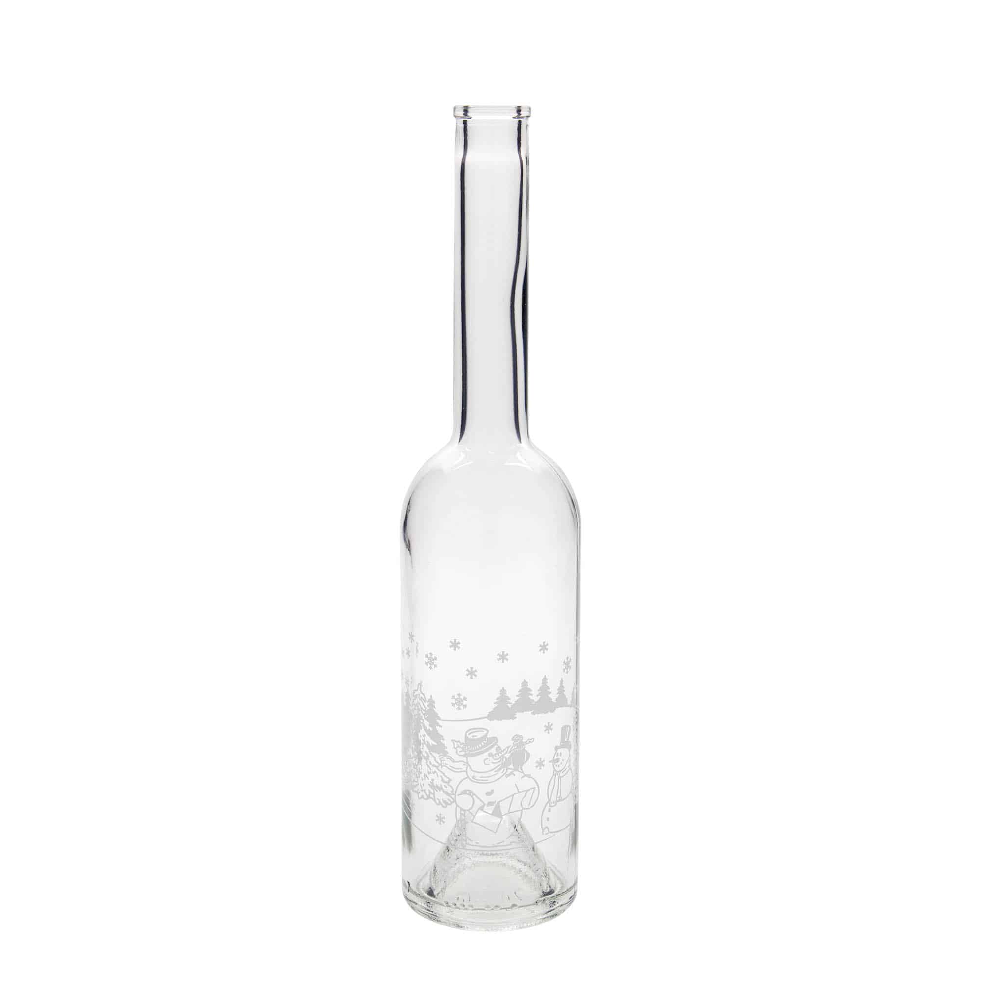 500 ml Bottiglia di vetro 'Opera', motivo: Pupazzo di neve, imboccatura: fascetta 500 ml Bottiglia di vetro 'Opera', motivo: Pupazzo di neve, imboccatura: fascetta