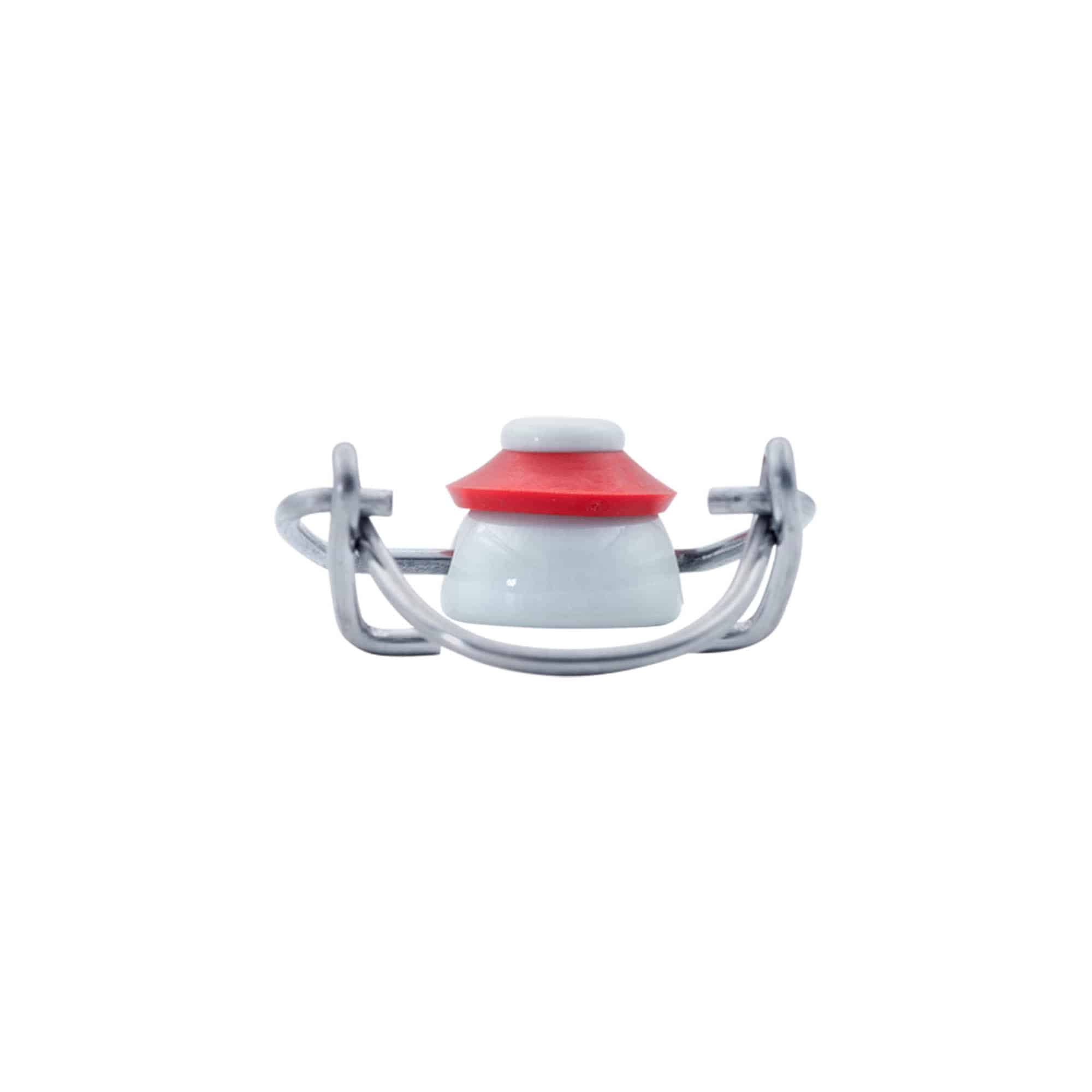 Chiusura a fibbia standard, plastica, rosso-bianco