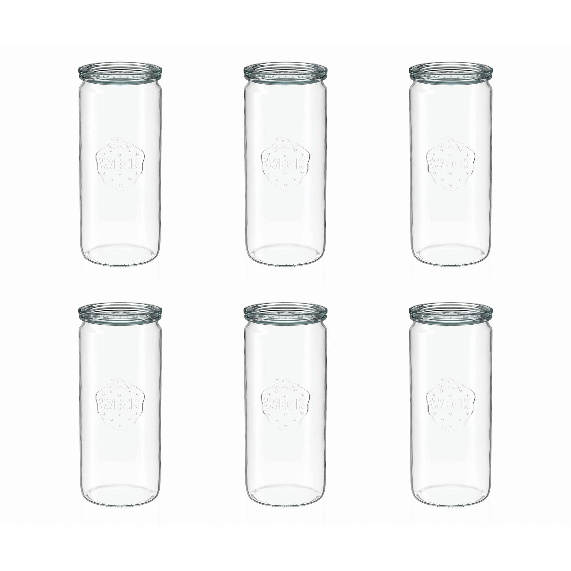 6x 1040 ml WECK barattolo cilindrico con coperchio in vetro RR 80