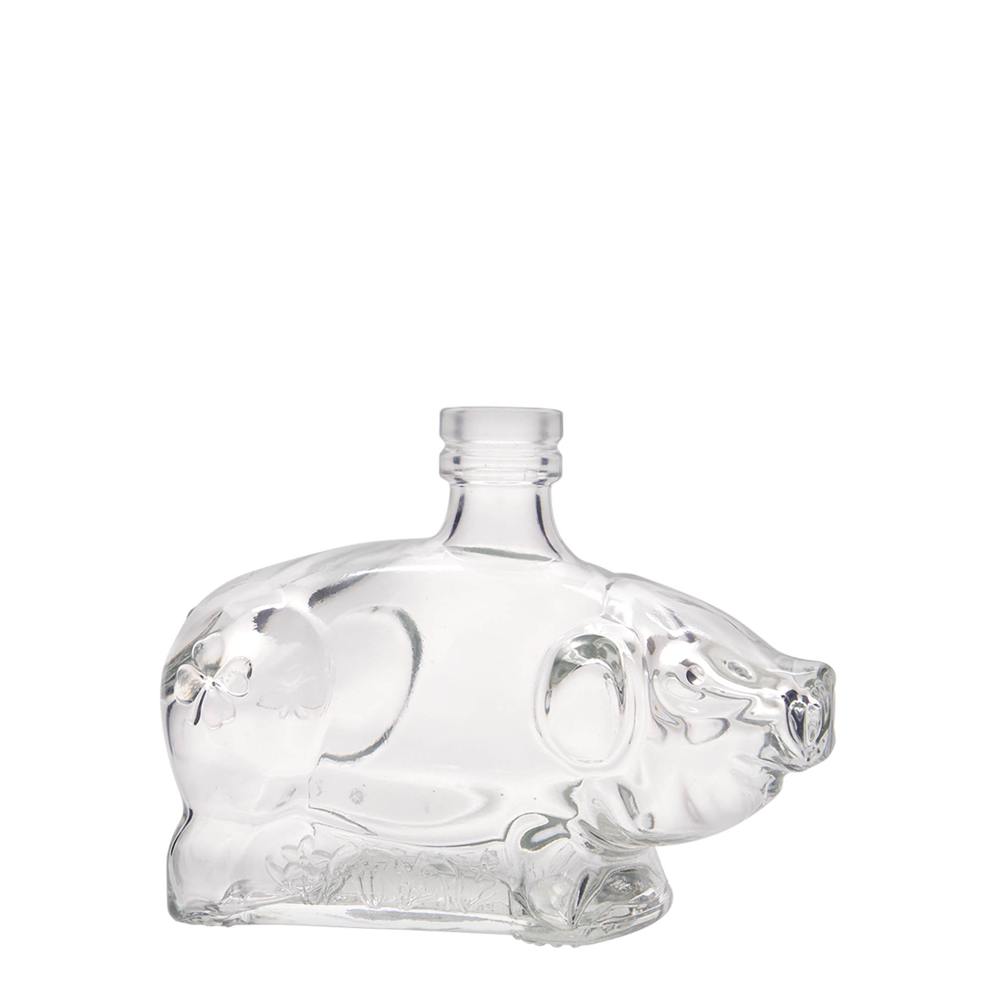 Bottiglia di vetro da 200 ml 'Maialino portafortuna', bocca: sughero Bottiglia di vetro da 200 ml 'Maialino portafortuna', bocca: sughero