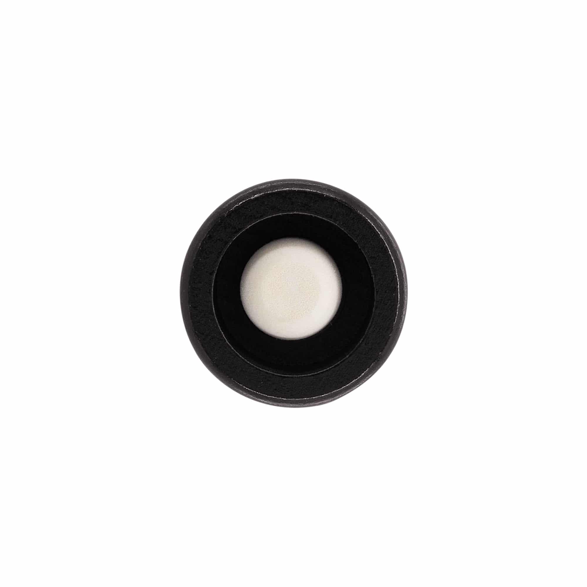 Tappo a manico 19 mm "Melone", legno/PE, nero, per bocca: sughero