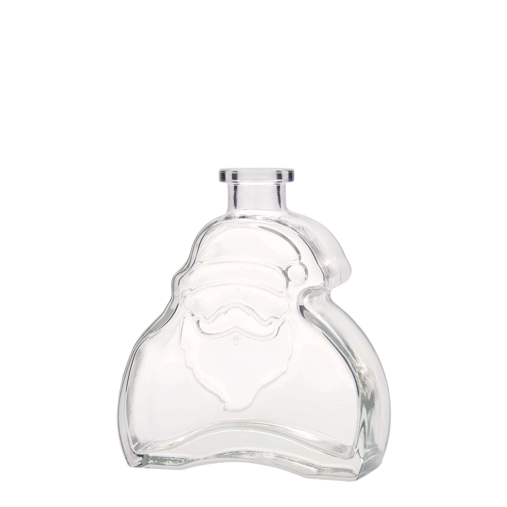 Bottiglia di vetro da 200 ml 'Babbo Natale', bocca: sughero