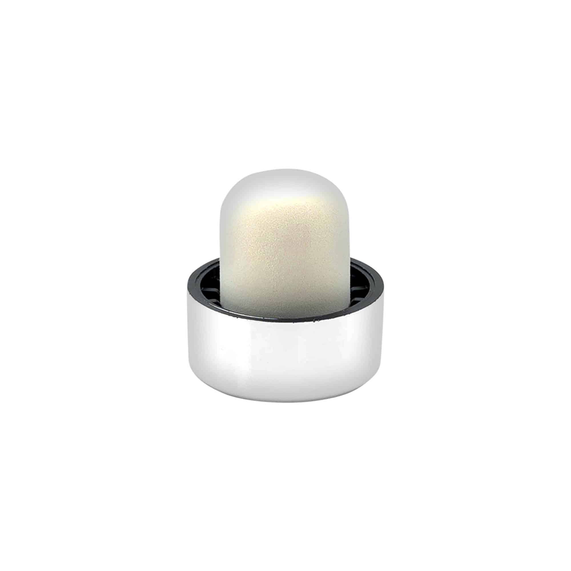 Tappo a vite in sughero 19 mm, plastica, argento, per bocca: sughero