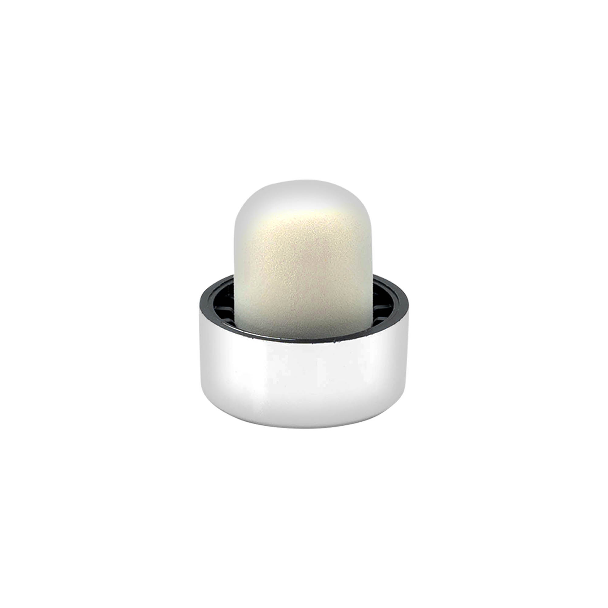 Tappo a vite in sughero 19 mm, plastica, argento, per bocca: sughero