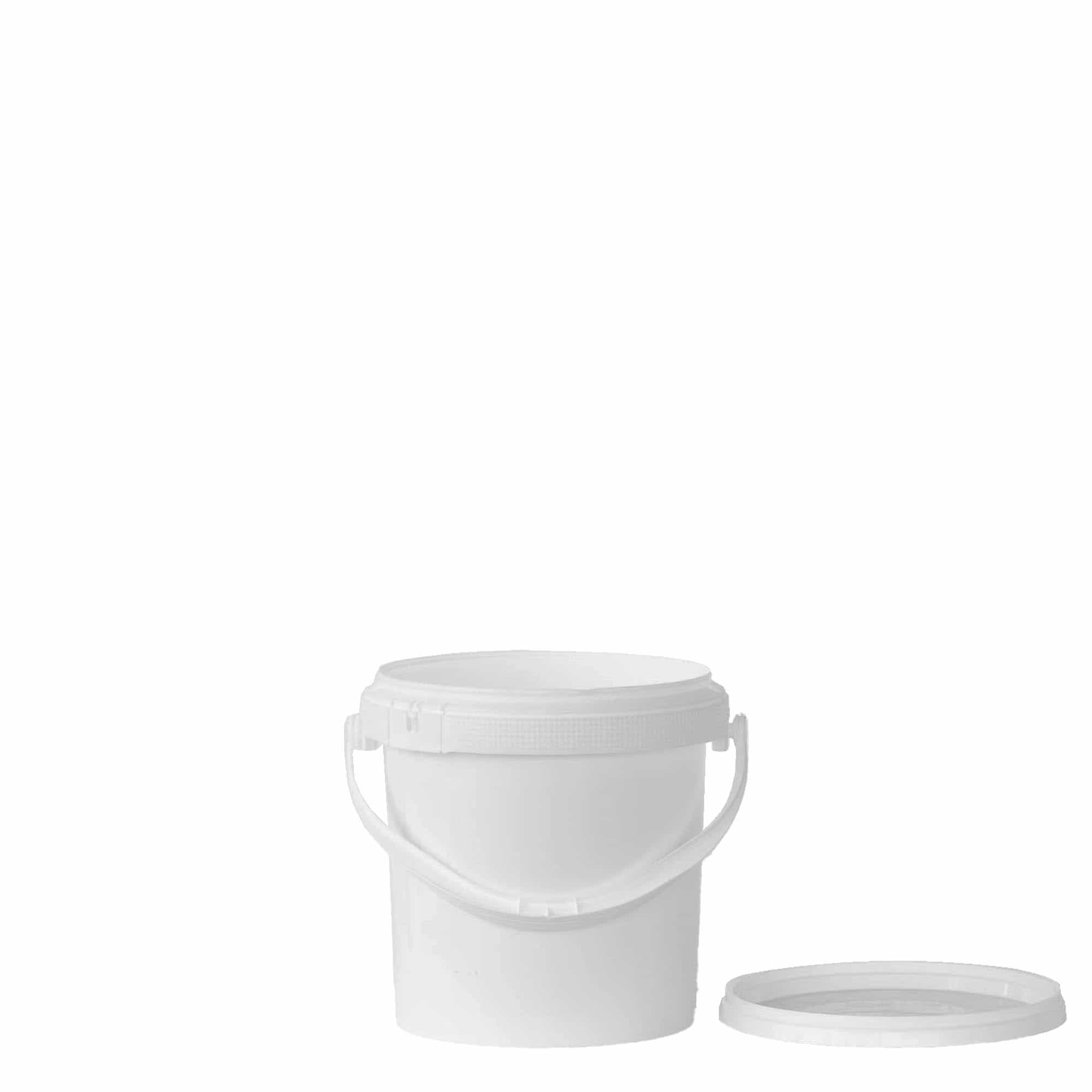 1 secchio da 1 l, plastica PP, bianco