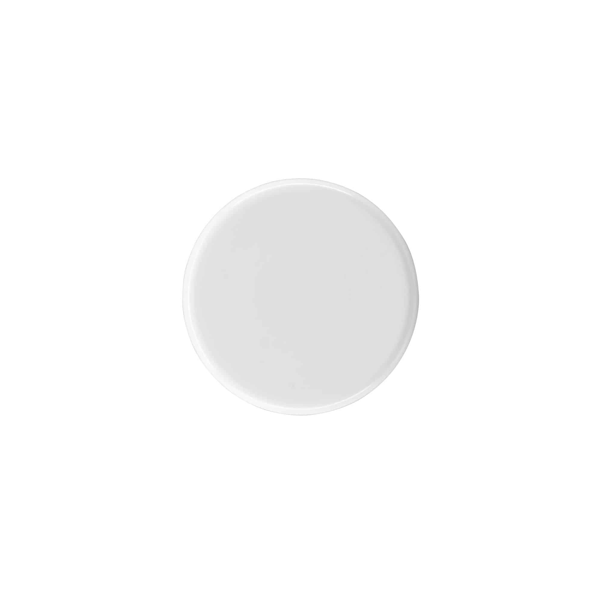 Tappo a vite per bottiglia rotonda con inserto a siringa, plastica PE, bianco, per bocca: DIN 25